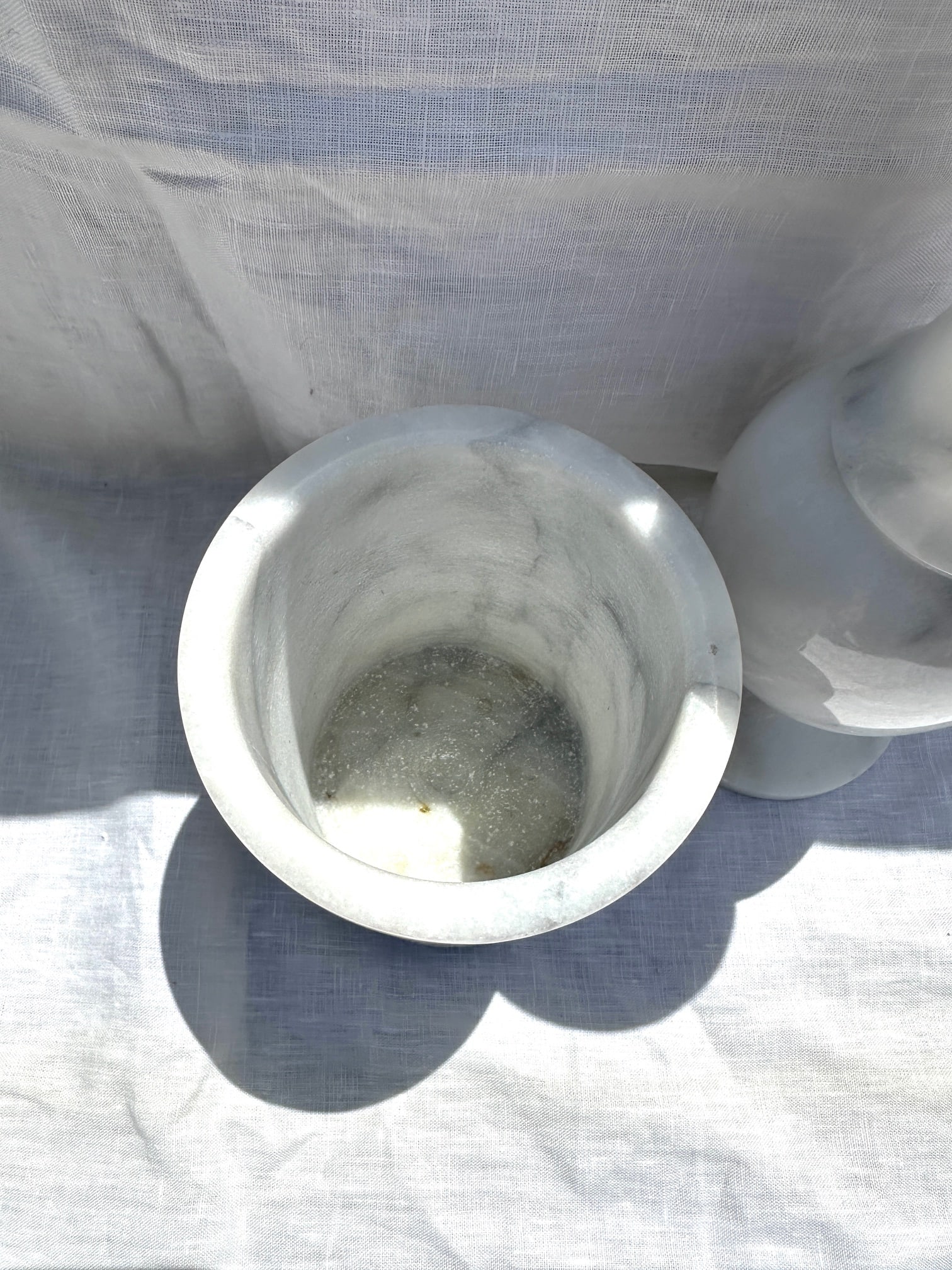 Marble Vase & Matching Utensil Holder - 6