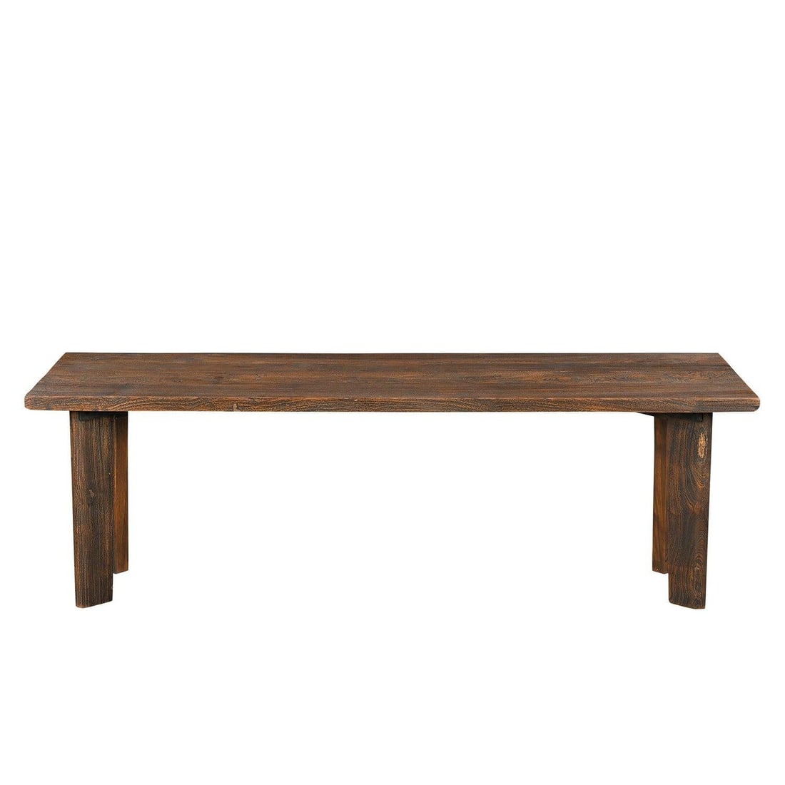 1990s Rustic Modern Solid Wood Long Bench - 2
