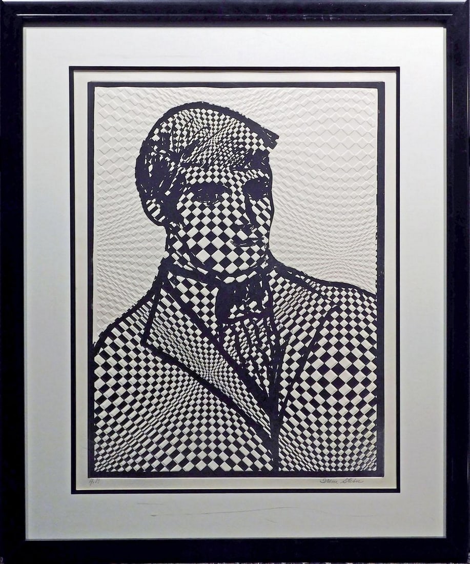 1980s Irene Stein "Untitled" Man Hand Signed Numbered Etching, Framed: Untitled by Irene Stein Hand signed & numbered by the artist framed Limited Edition Etching Embossing on Arches paper Hand signed by the artist Frame Size: 34" x 28" Image Size: 23-1/2" x 16-1/2"