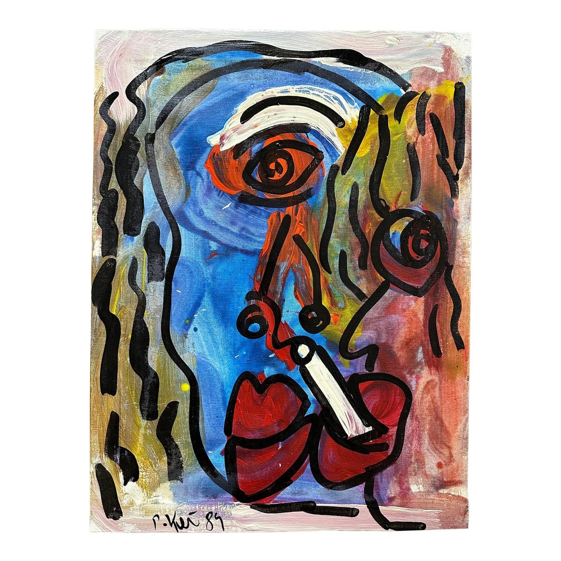 Original 1989 Peter Keil Painting, Titled: Peter Keil is a German artist that focuses primarily on abstract expressionism. Keil painted with some of the greats including Joan MirÃ³, Pablo Picasso and Andy Warhol, to name a few. This