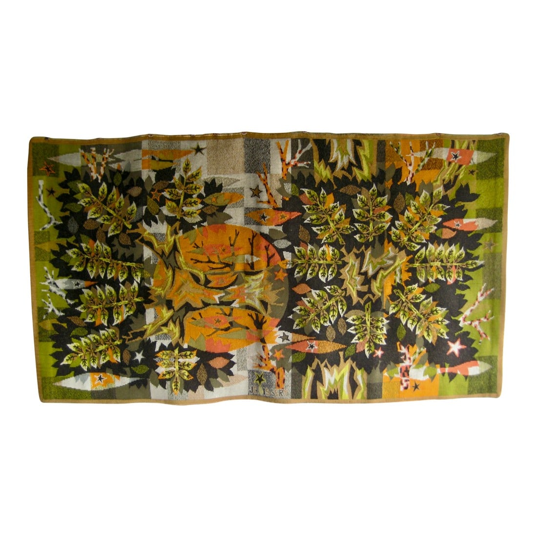 Mid Century Modern Aubusson Tapestry Astre by Jean Claude Bissery: Jean Claude Bissery was a french artist born in 1930 , painter and cartonier at Aubusson he produce very successfully many tapestries also for the factory Robert Four in Aubusson during 1960-1970 ,