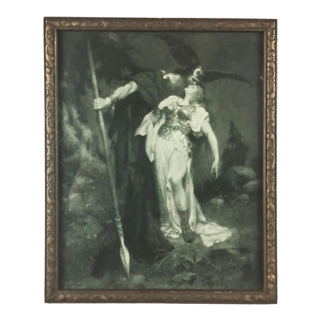 Framed Antique Lithography Print of "Farewell" by Ferdinand Leeke (1 of 4)