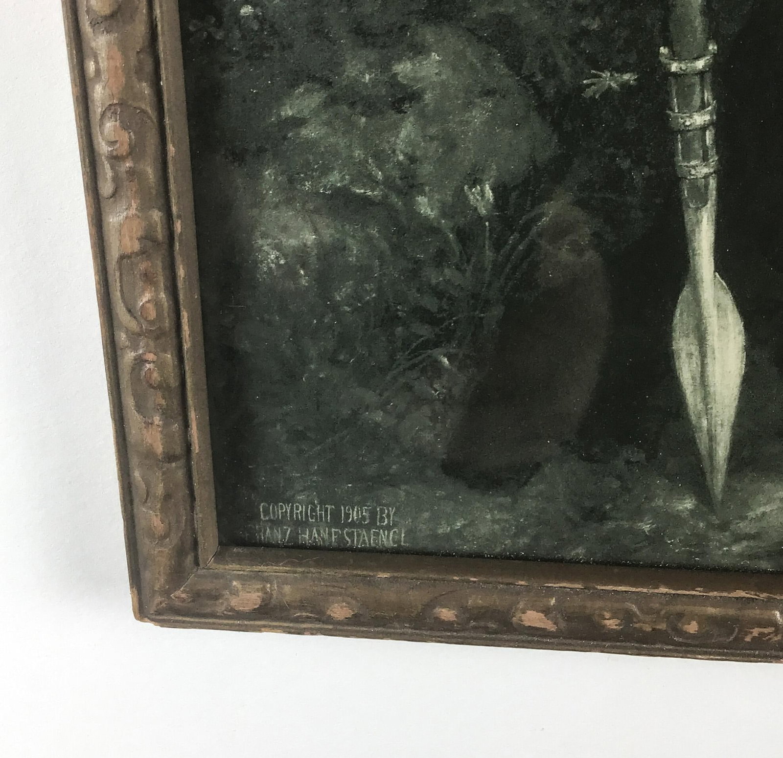 Framed Antique Lithography Print of "Farewell" by Ferdinand Leeke - 3