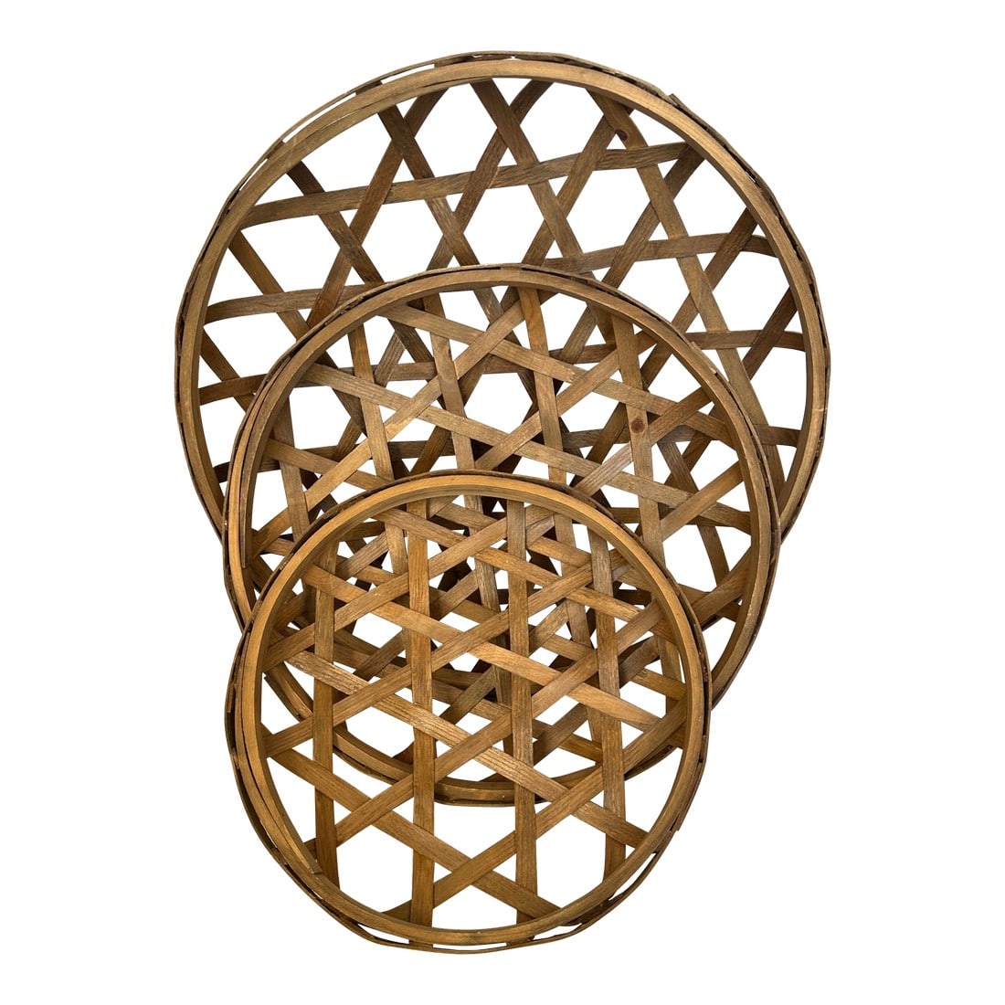 Set of 3 Tobacco Nesting Wall Baskets (1 of 4)