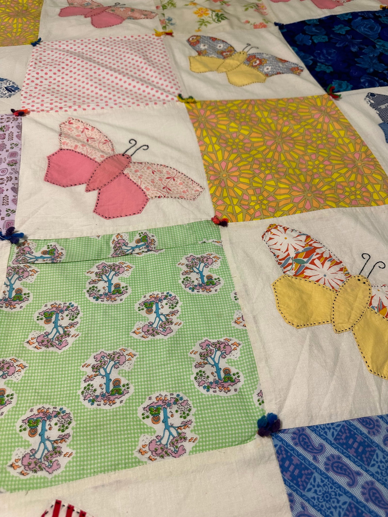 Vintage Butterfly Handmade Quilt - 4