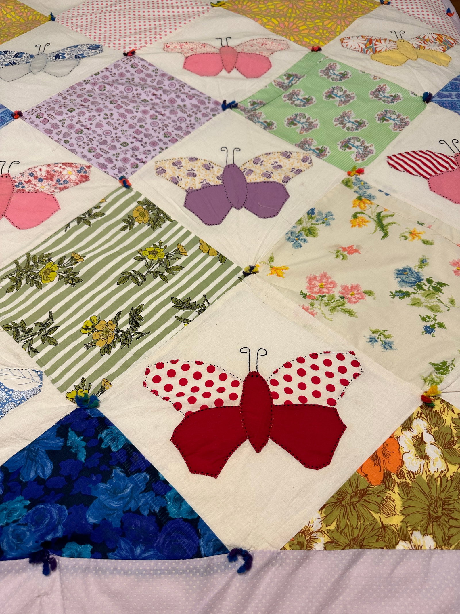 Vintage Butterfly Handmade Quilt - 6