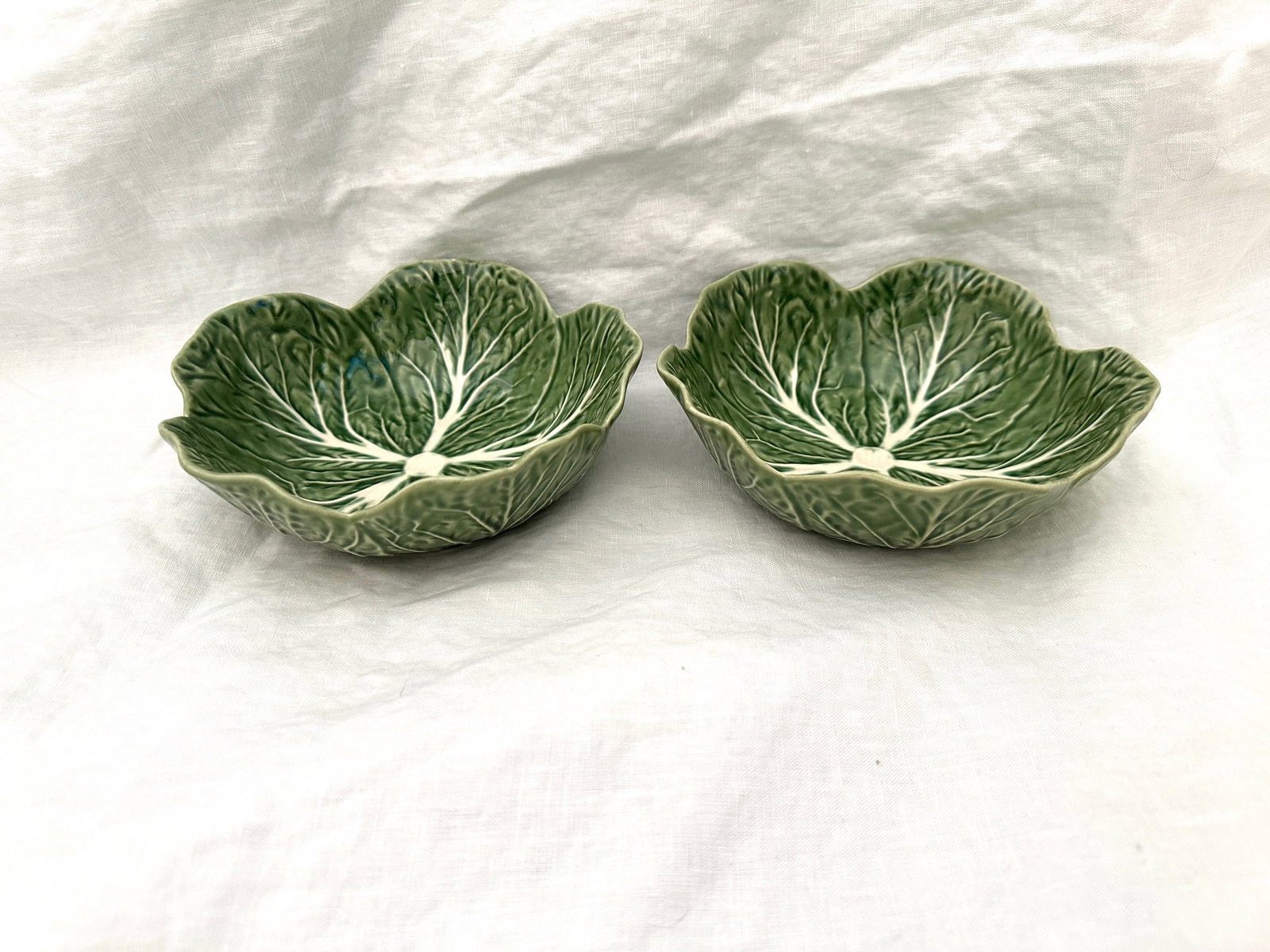 Bordallo Pinheiro Green Cabbage Soup/Coupe Bowl-A Pair - 2