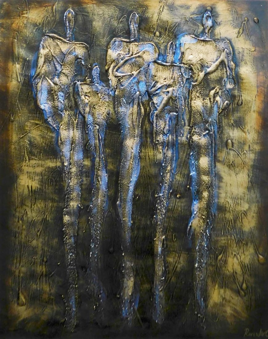 Irina Russkol Mixed Media With Oil Acrylic Paper#041814-03Hand Signed - 2