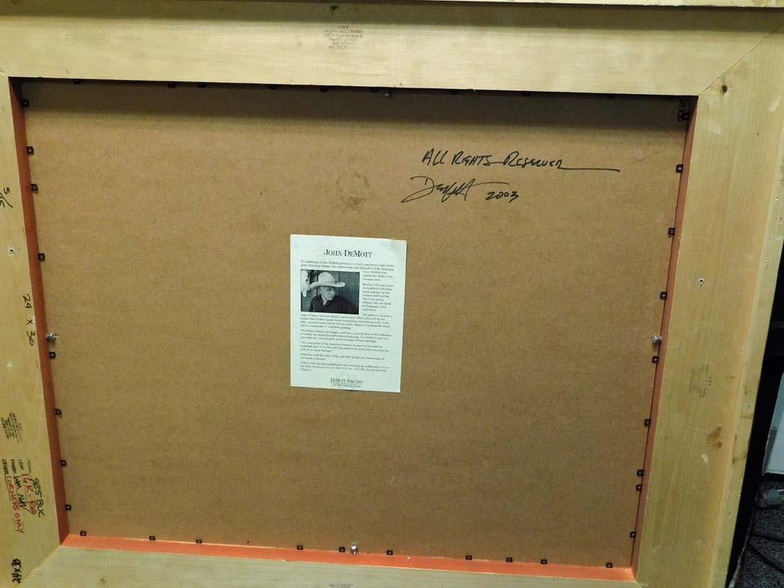 John Demott "Black Timber Bull" Original Oil Painting on Canvas Hand Signed Deer Framed - 3