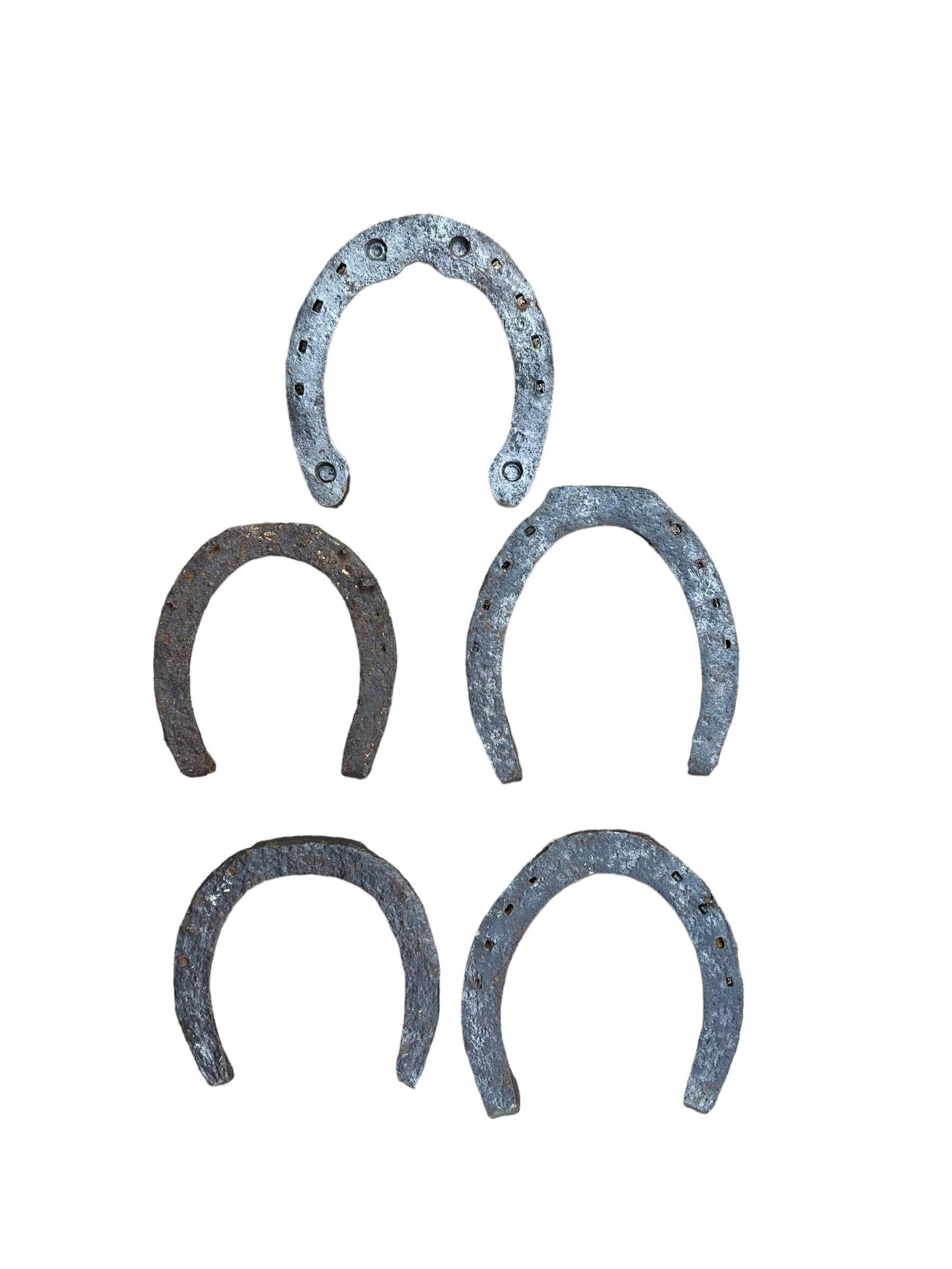 Early 20th Century Rustic Horseshoes Wall Decor- Set of 5 - 9