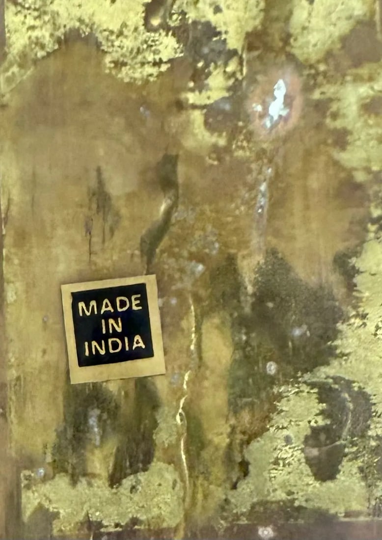 Exquisite Vintage Art Deco Style Embossed Polished Brass Vase - 8