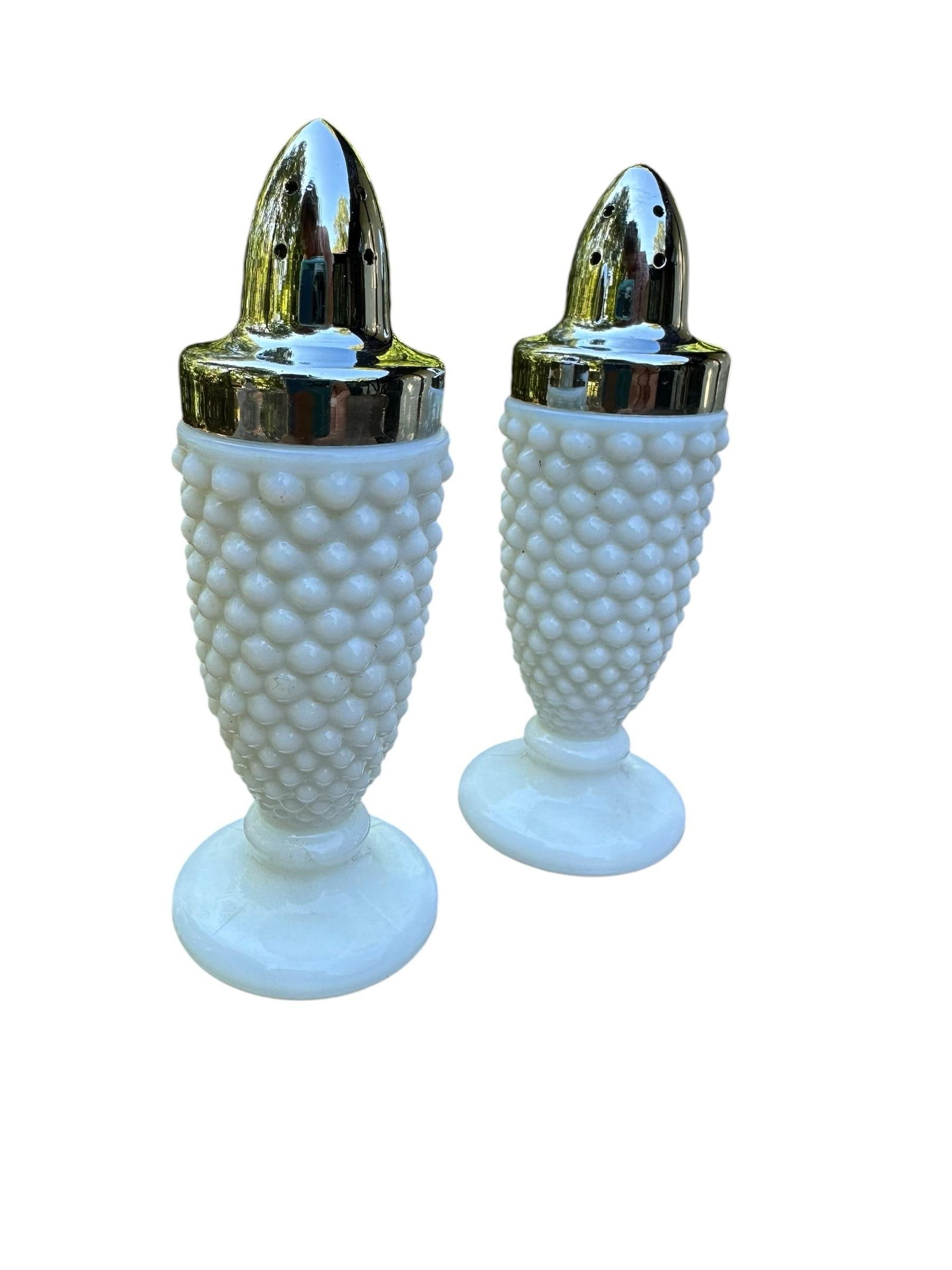 1970s White Milk Glass Salt & Pepper Shakers- a Pair - 3