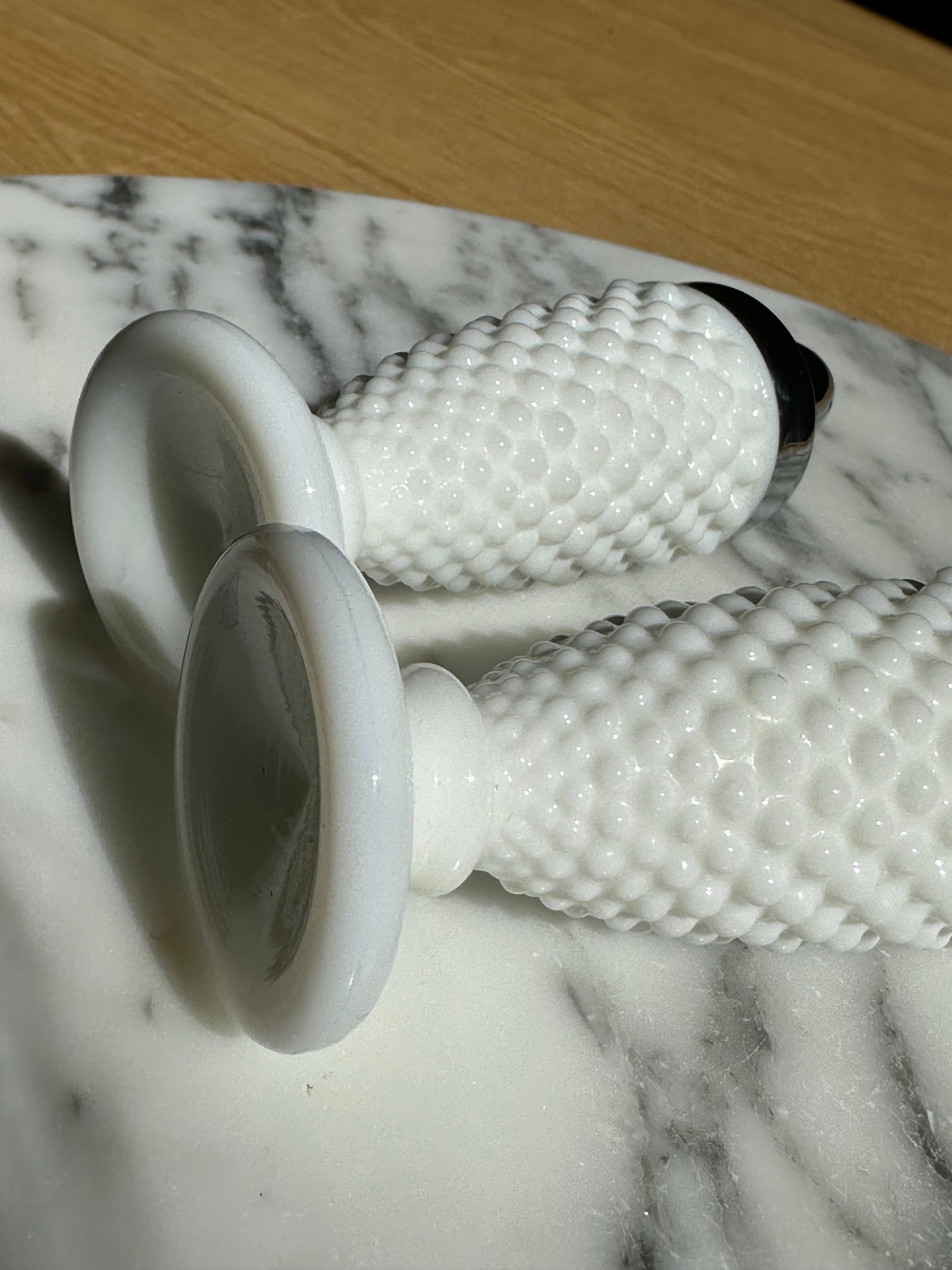 1970s White Milk Glass Salt & Pepper Shakers- a Pair - 9