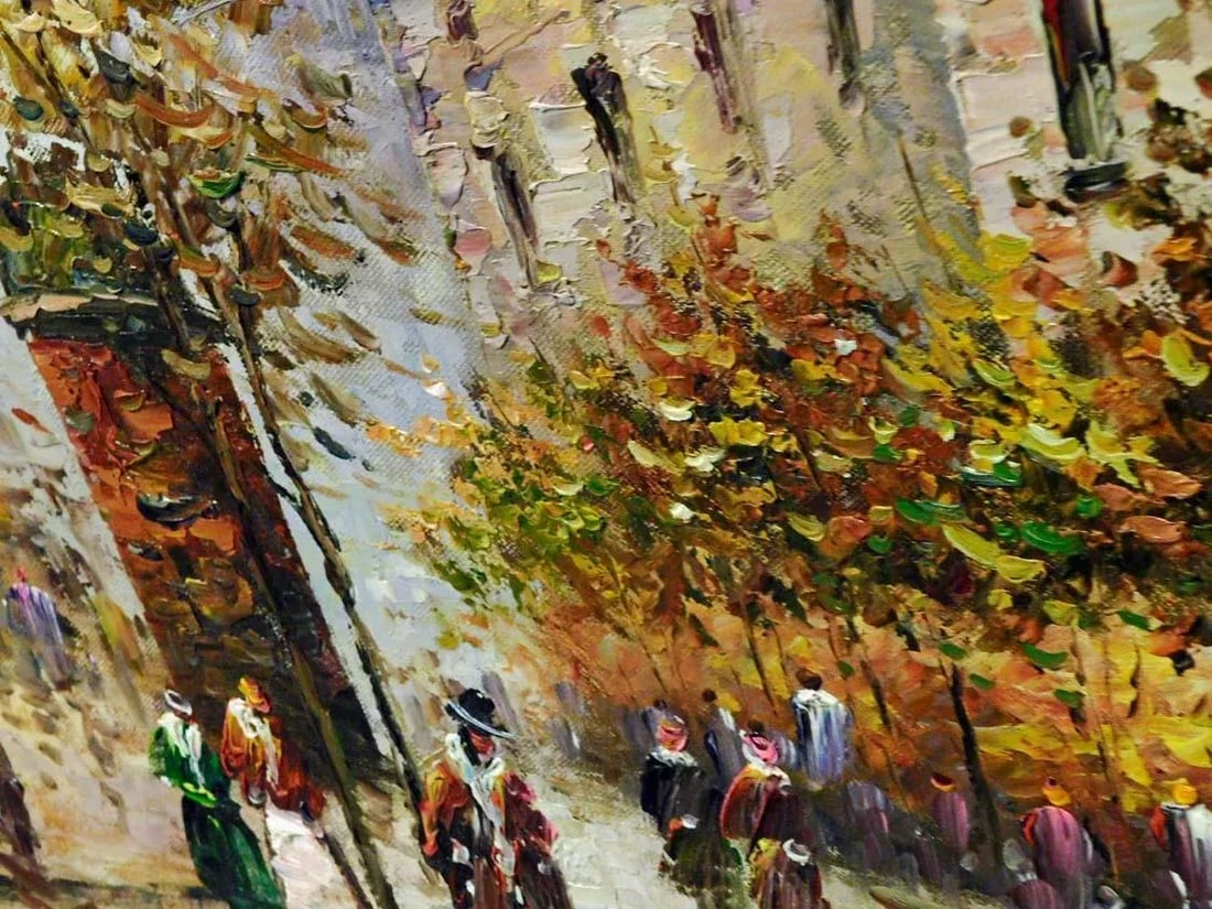 Teakstein "The Walk" Original Oil on Canvas Framed Hand Signed - 7