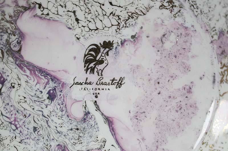 Mid-Century Sascha Brastoff Coffee Pot Creamer & Sugar Pink Surf Ballet - Set of 3 - 5