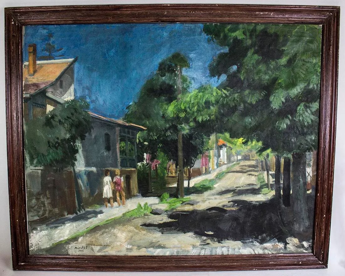 1956 Impressionist Oil Painting Plein Air Rural Landscape Signed M Moritz - 12