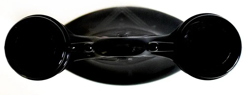 Art Deco Black Glass Candle Holders - a Pair - 4