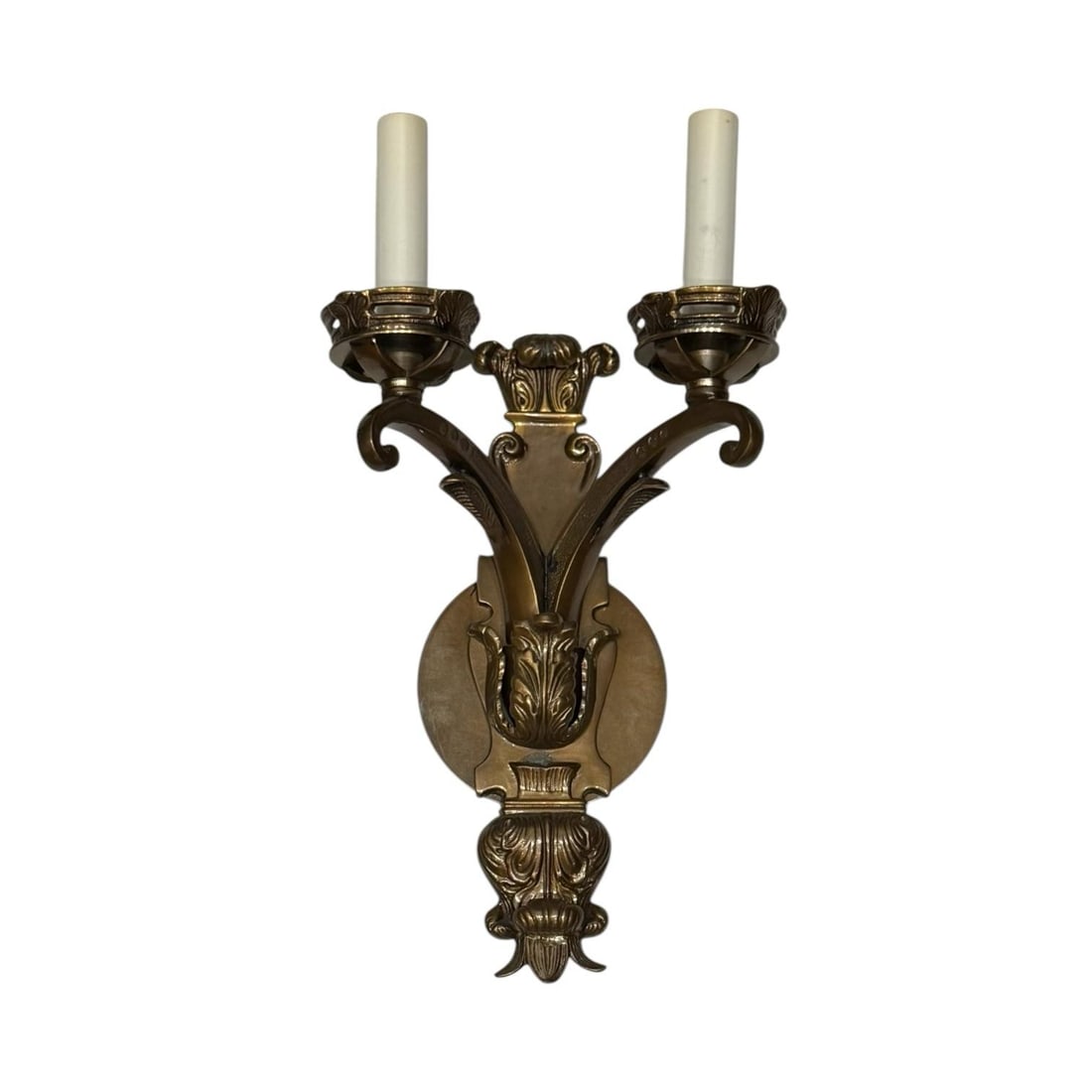 French Neoclassical Style Bronze Electrified Wall Sconces - a Pair - 4