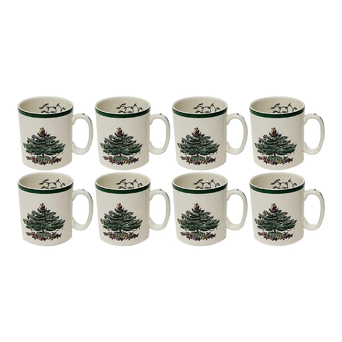 Spode Christmas Tree Mugs Made in England - Set of 8 (1 of 5)