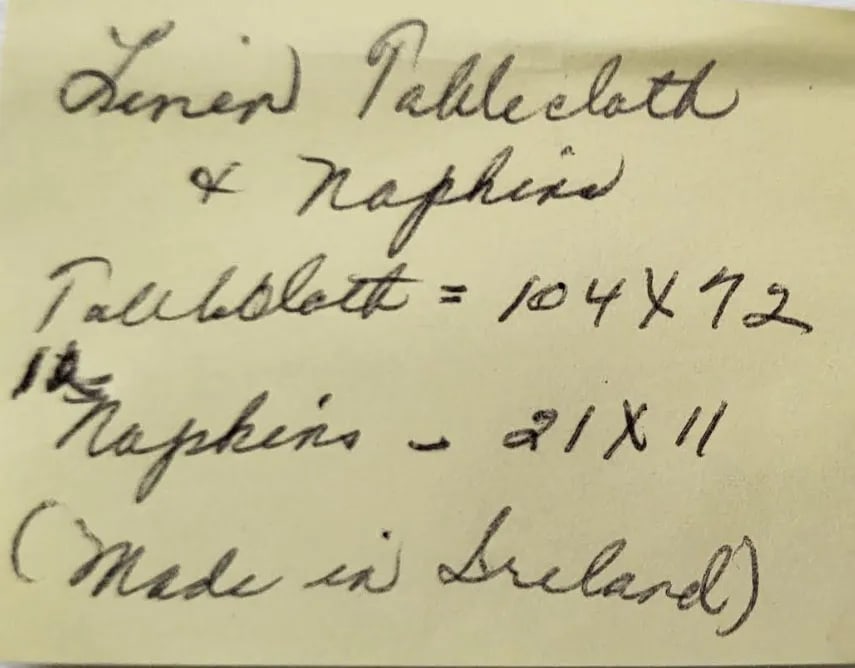 Vintage Gray"s Textiles Pure Irish Linens Tablecloth and 12 Napkins - 5