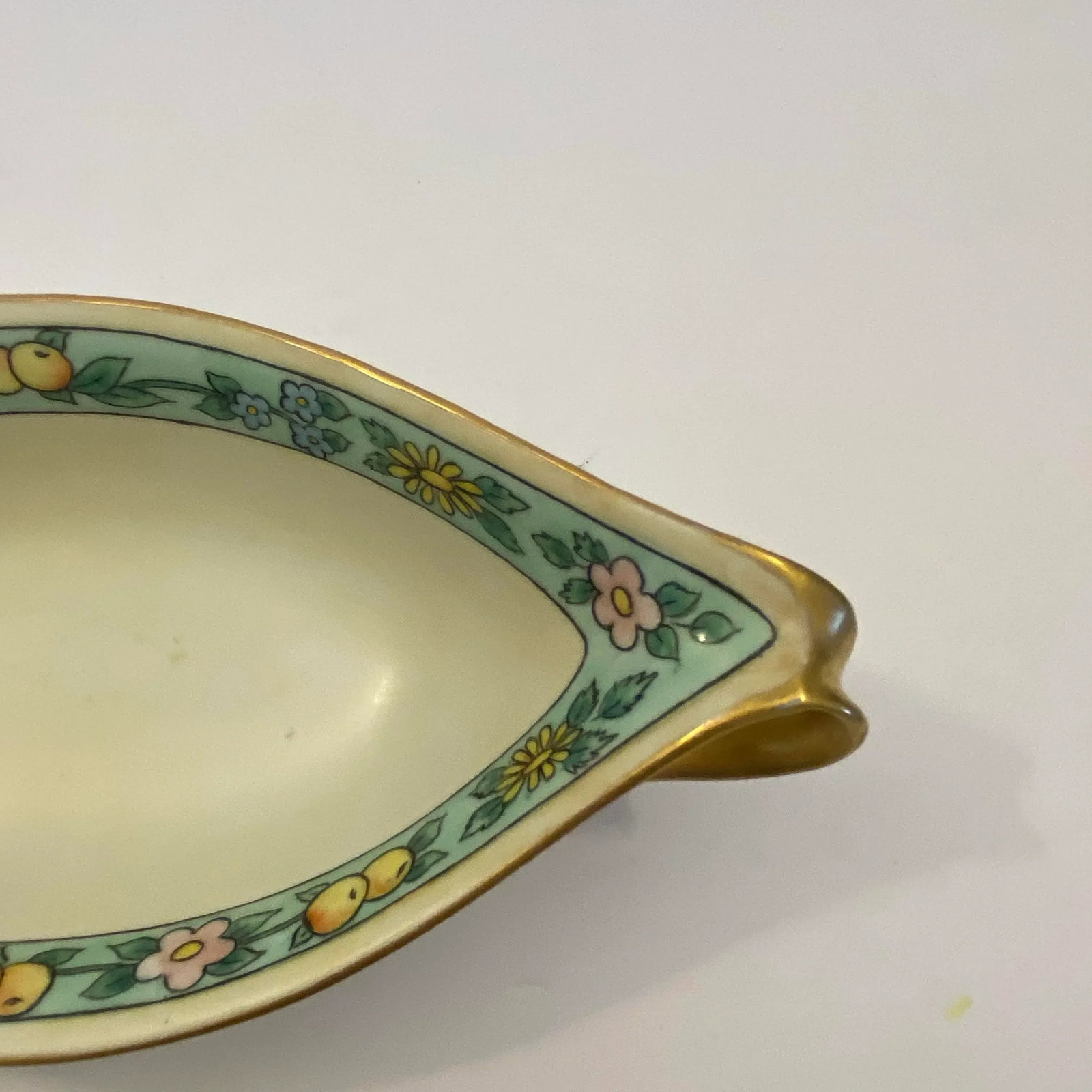 Vintage 1970s Japanese Gilded Porcelain Relish Dish - 3