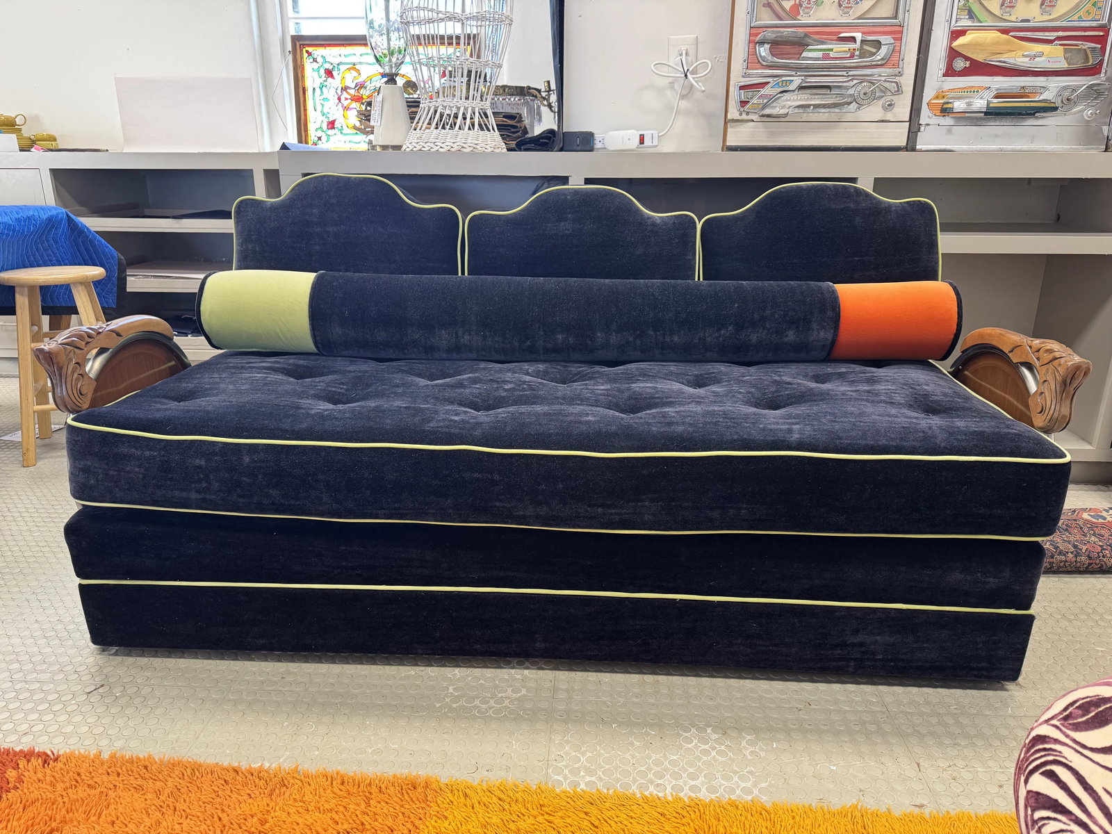 1940s Art Deco Style Mohair Couch - 2