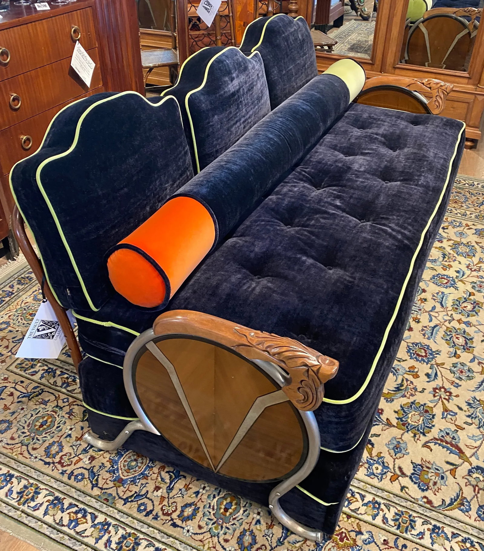 1940s Art Deco Style Mohair Couch - 5