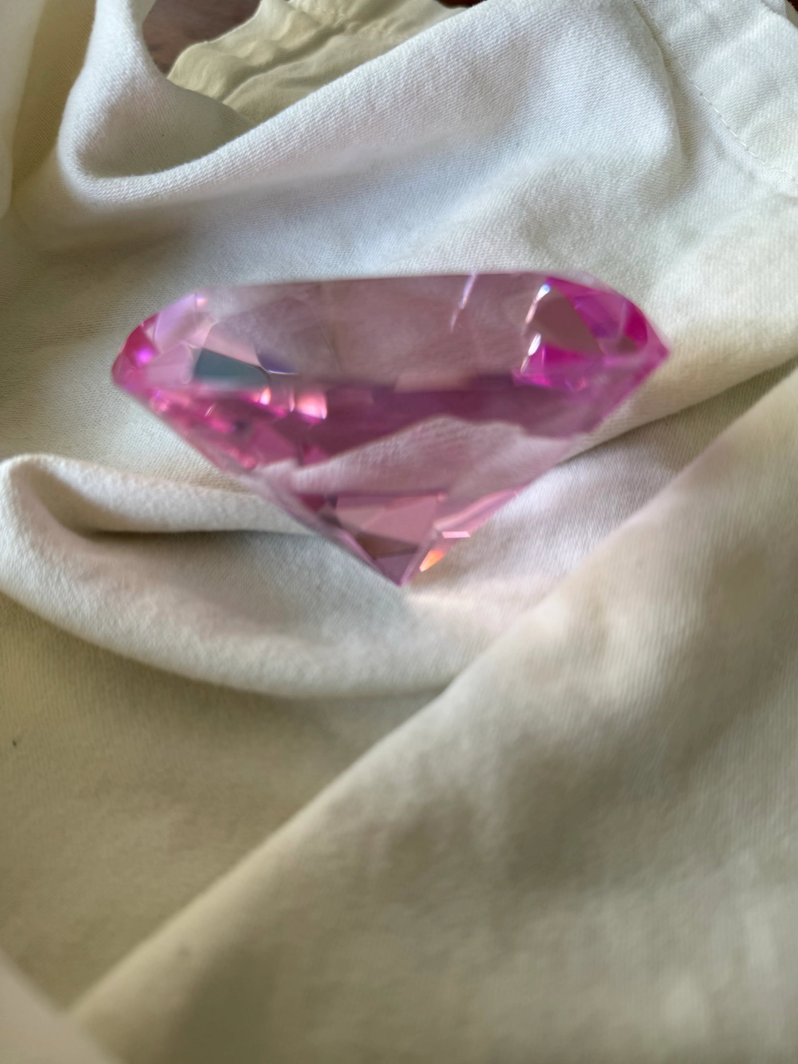 Oleg Cassini Pink Diamond Crystal Paperweight - 10