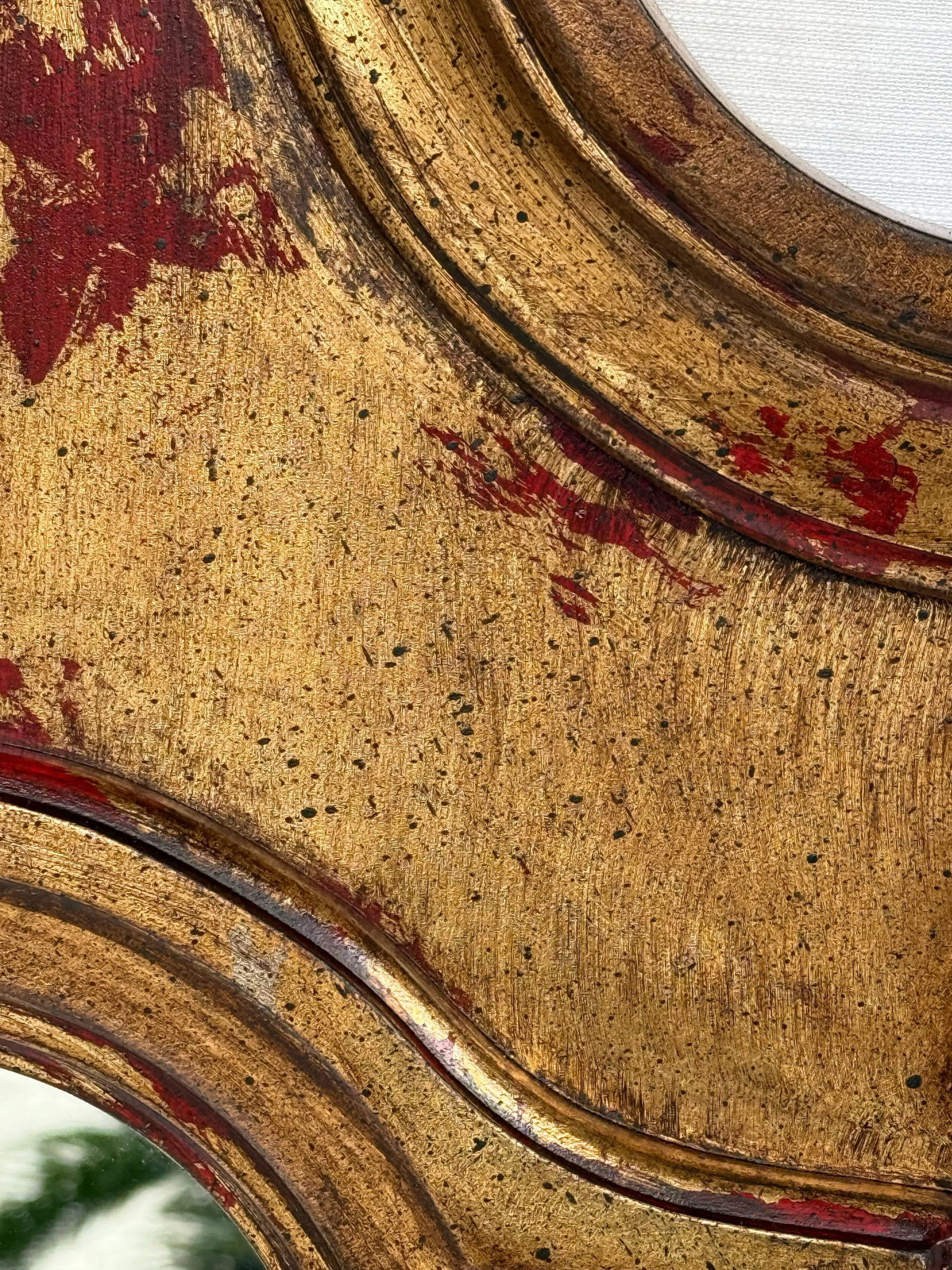 Vintage Regency Style Red Parcel Gilt Chippendale Wall Mirror Inspired by Tony Duquette and LaBarge - 2