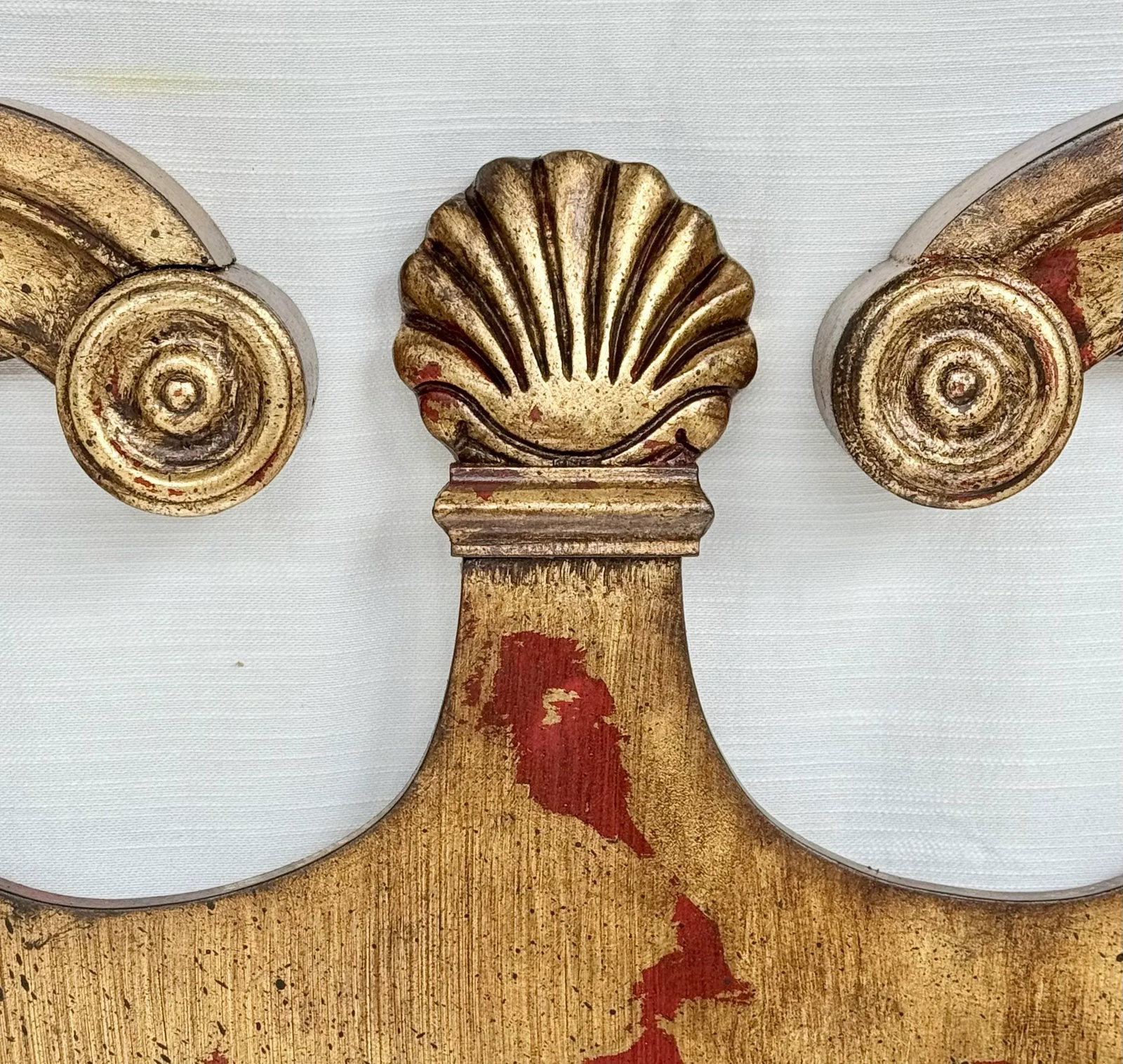 Vintage Regency Style Red Parcel Gilt Chippendale Wall Mirror Inspired by Tony Duquette and LaBarge - 9