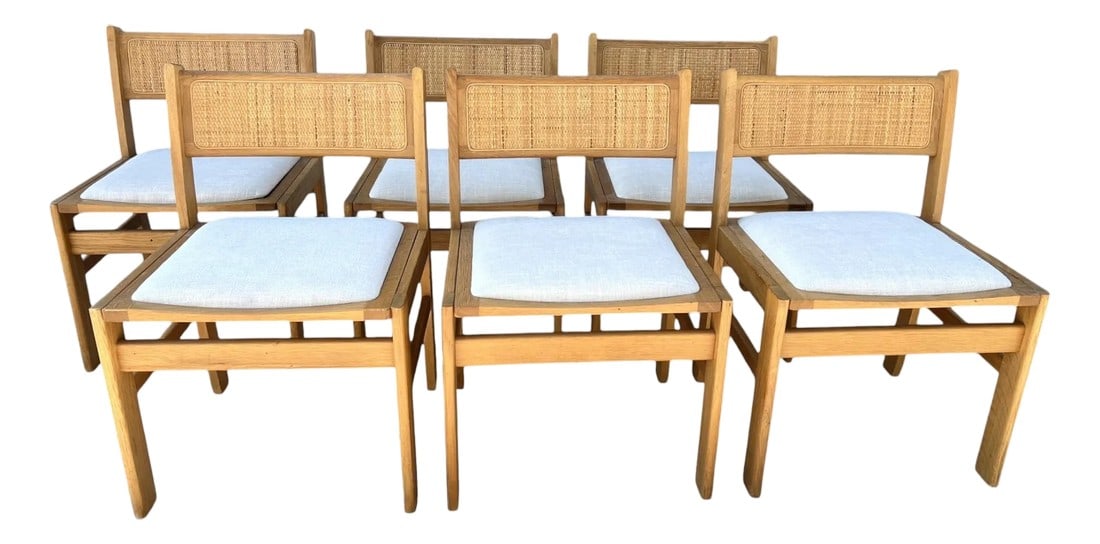 1960s Kurt Ã˜stervig–Style Teak Dining Chairs – Set of 6, Restored With New: Beautiful set of six 1960s dining chairs crafted in the manner of Kurt Ã˜stervig, showcasing classic Scandinavian craftsmanship and clean modern lines. Each chair is made from solid teak woo