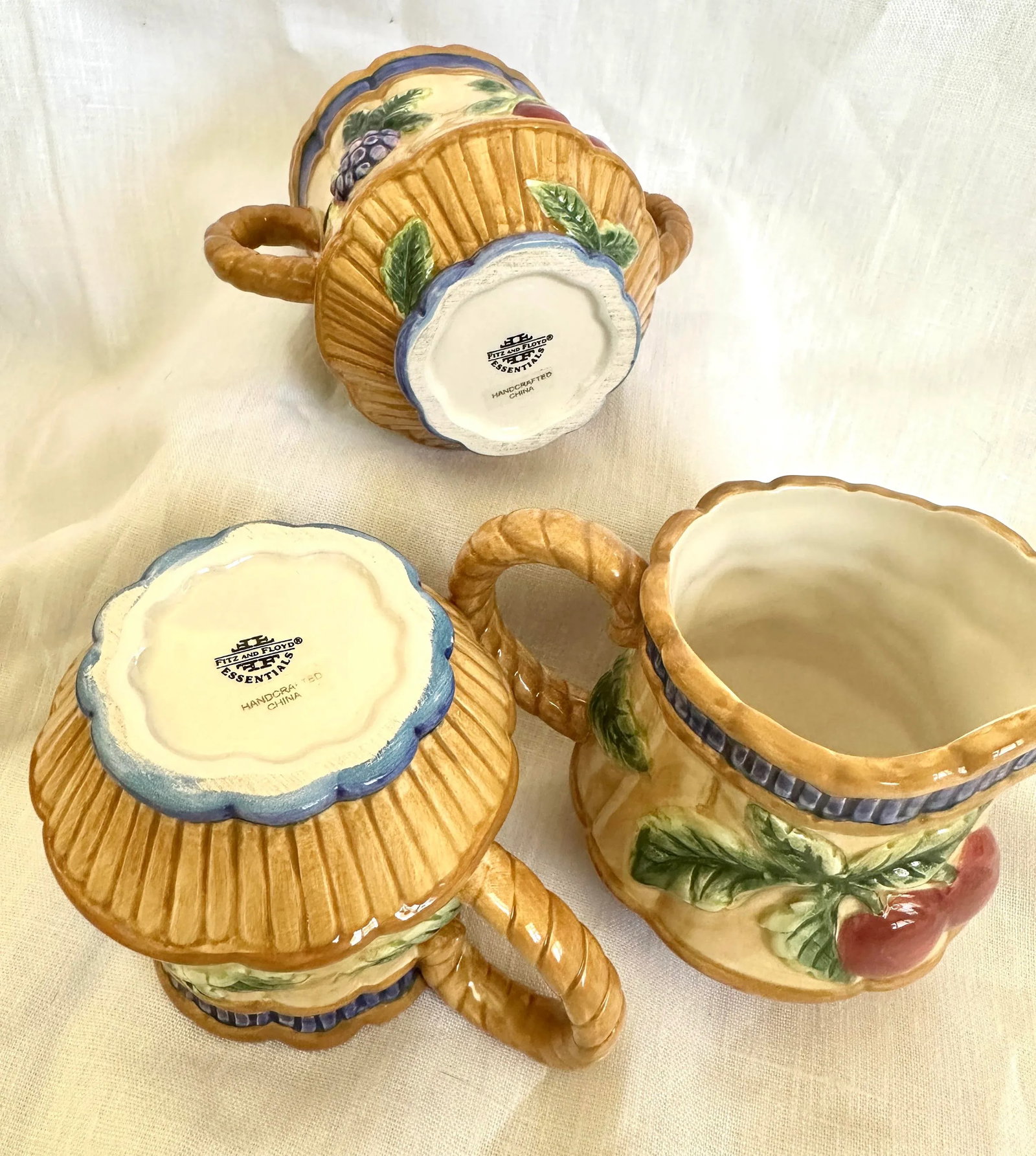 Fitz & Floyd "French Orchard" Tea Set of 5 - 12