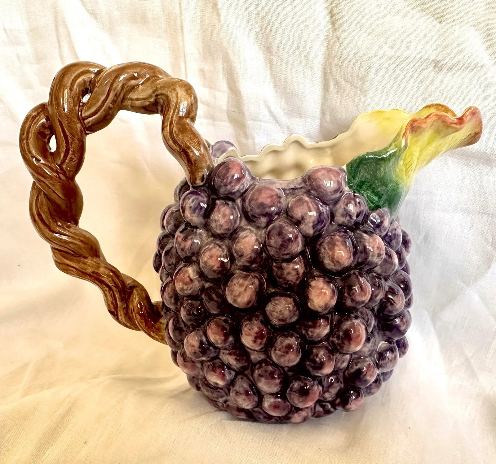 Fitz & Floyd Grape Pitcher W/Matching Cake Plate-a Pair - 3