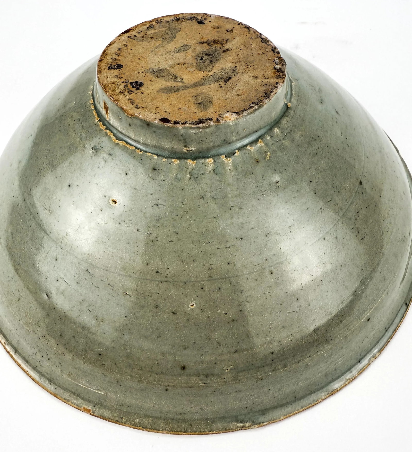 Antique Chinese Sung Bowl Celedon Glaze - 10
