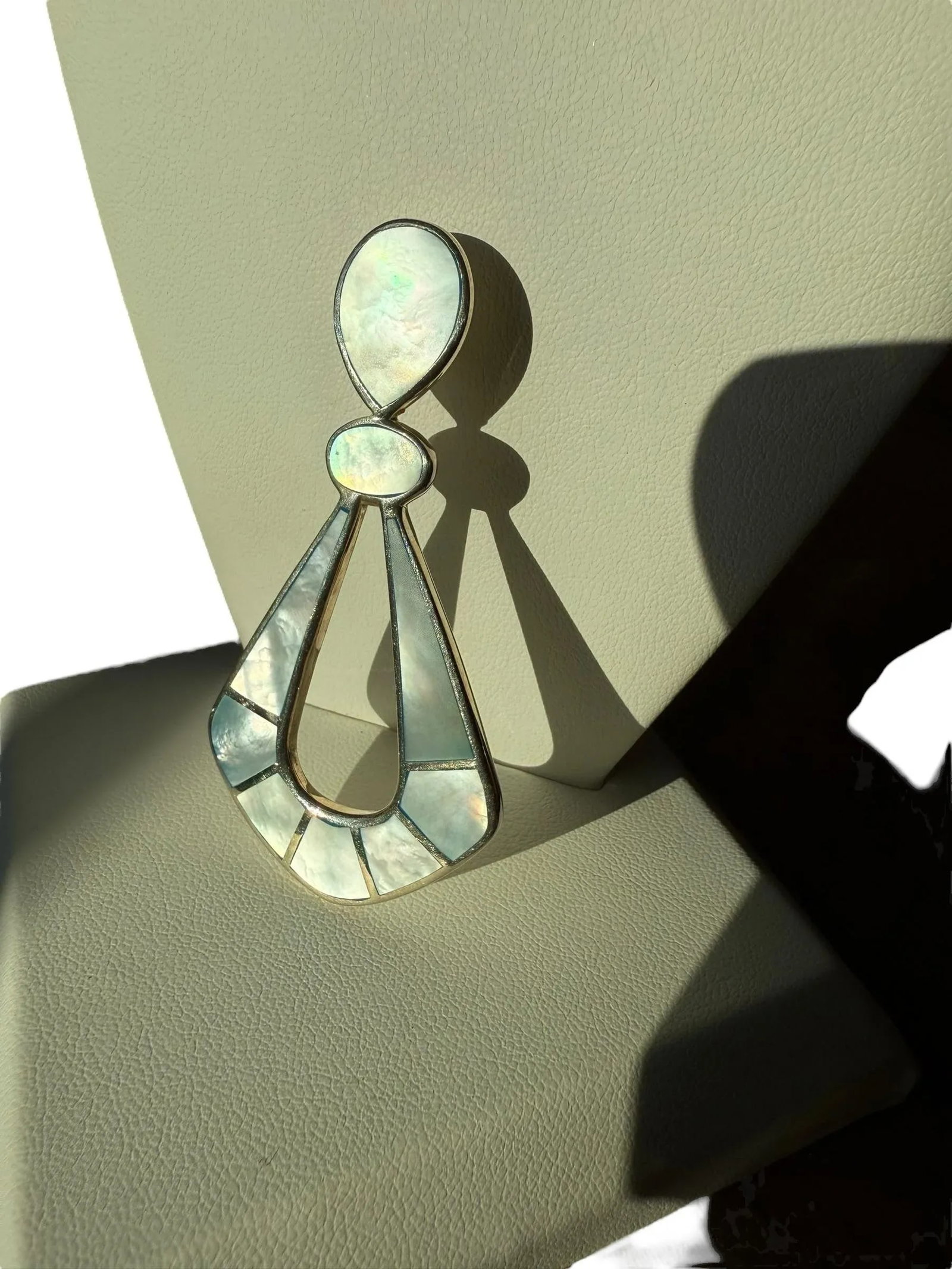 1980s Sterling Silver Mother of Pearl Pendant - 6