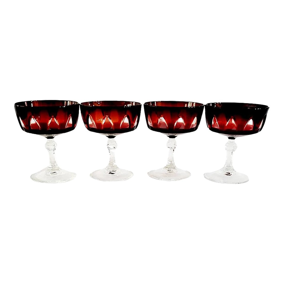 Champagne/Tall Sherbet Gothic Glasses by Cristal d'Arques-Durand Made in France - Set of 4 (1 of 3)