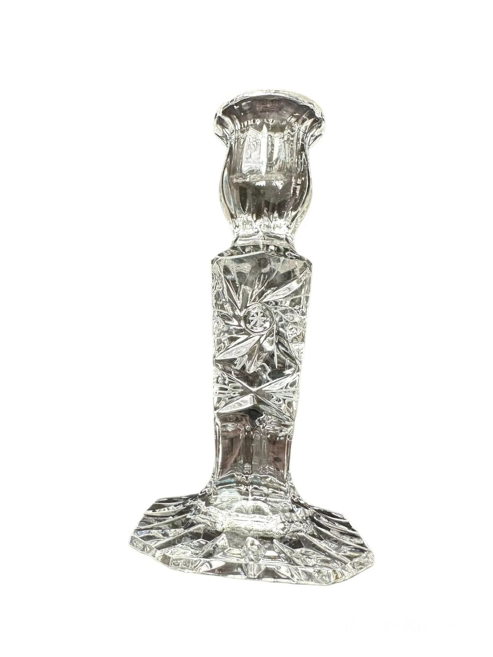 Vintage Crystal Glass Candlestick Holder by Swarton Poland - 5