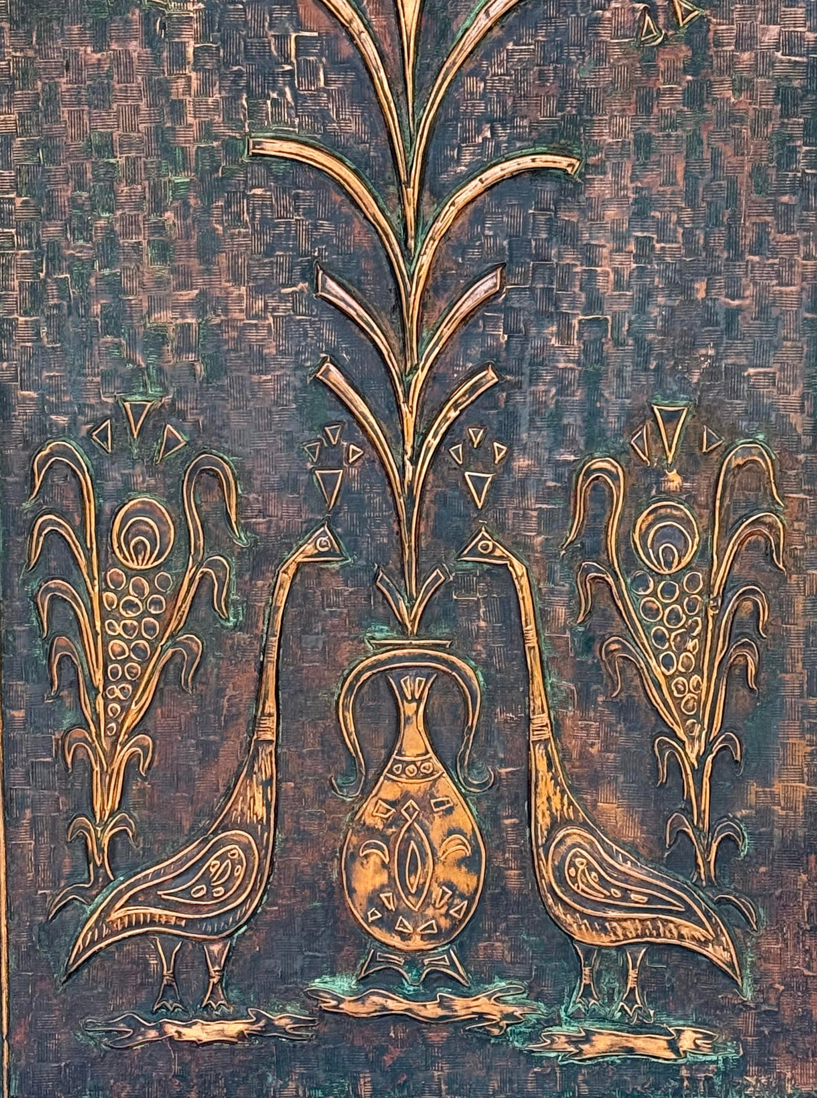 Vintage Mid Century Greek Copper Relief Decorative Panel Artwork by E. Philippakis – Embossed - 2