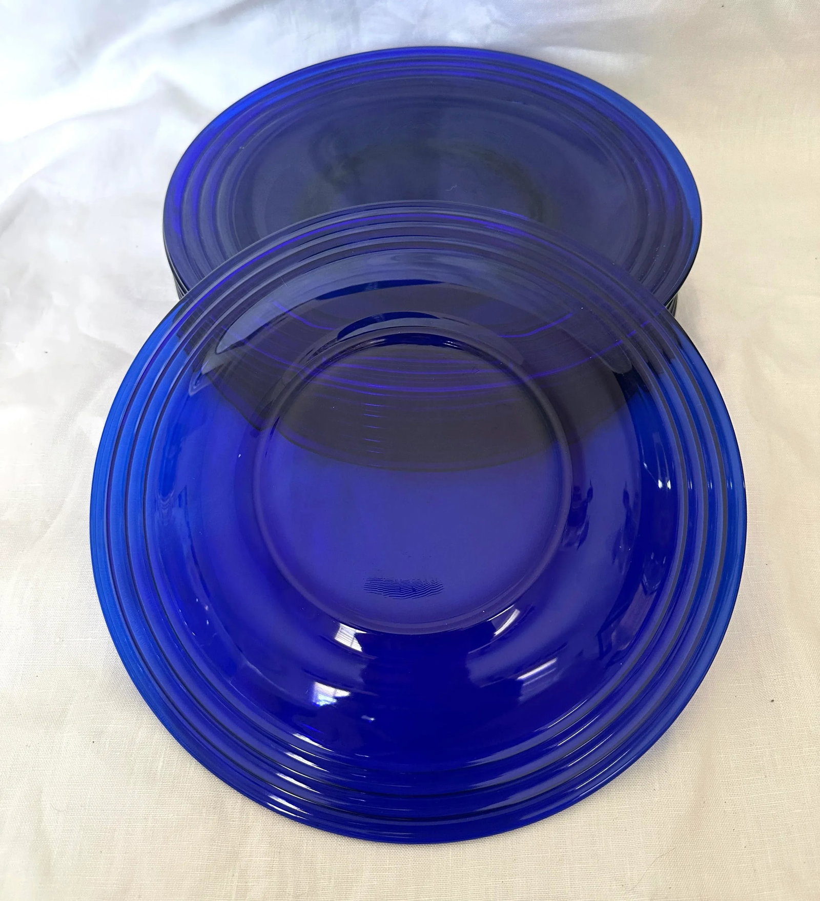 Bormioli Rocco "Forum" Sapphire Blue Rimmed Dinner Plates-Set of 8 - 7