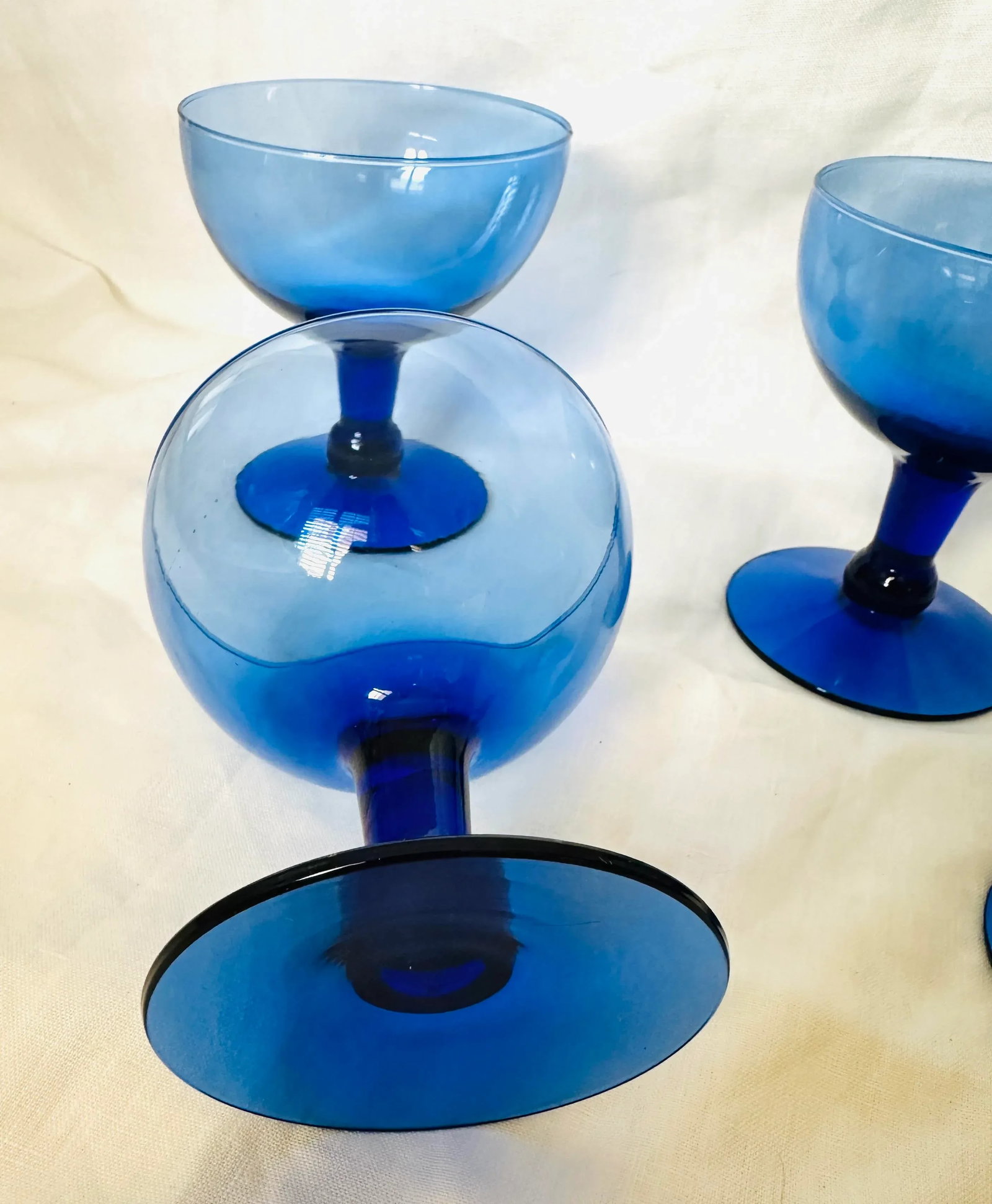 Royal Blue Champagne Coupe Glasses-Set of 4 - 3