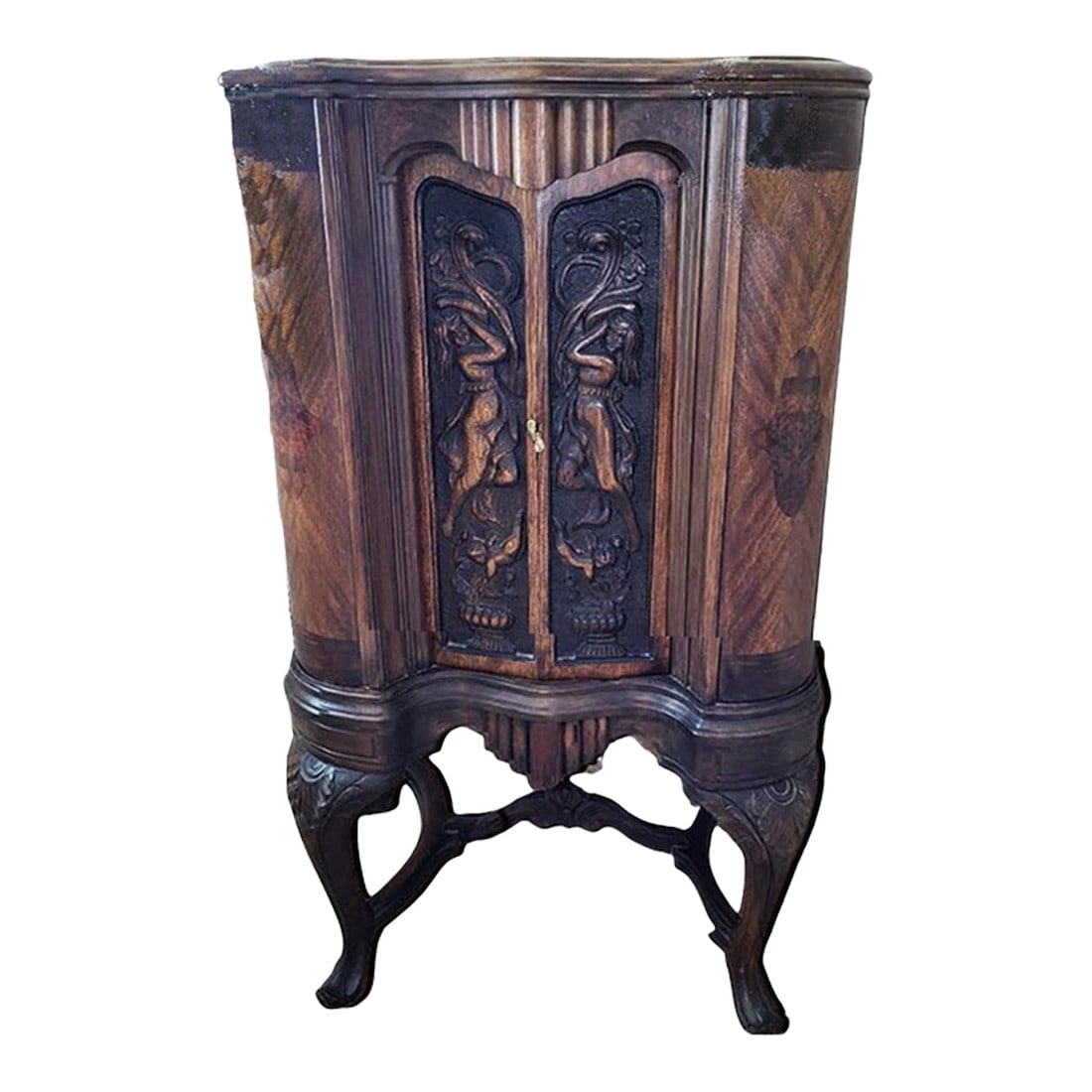 Art Deco Figural Cabinet - Sliding Doors Two Shelves (1 of 9)