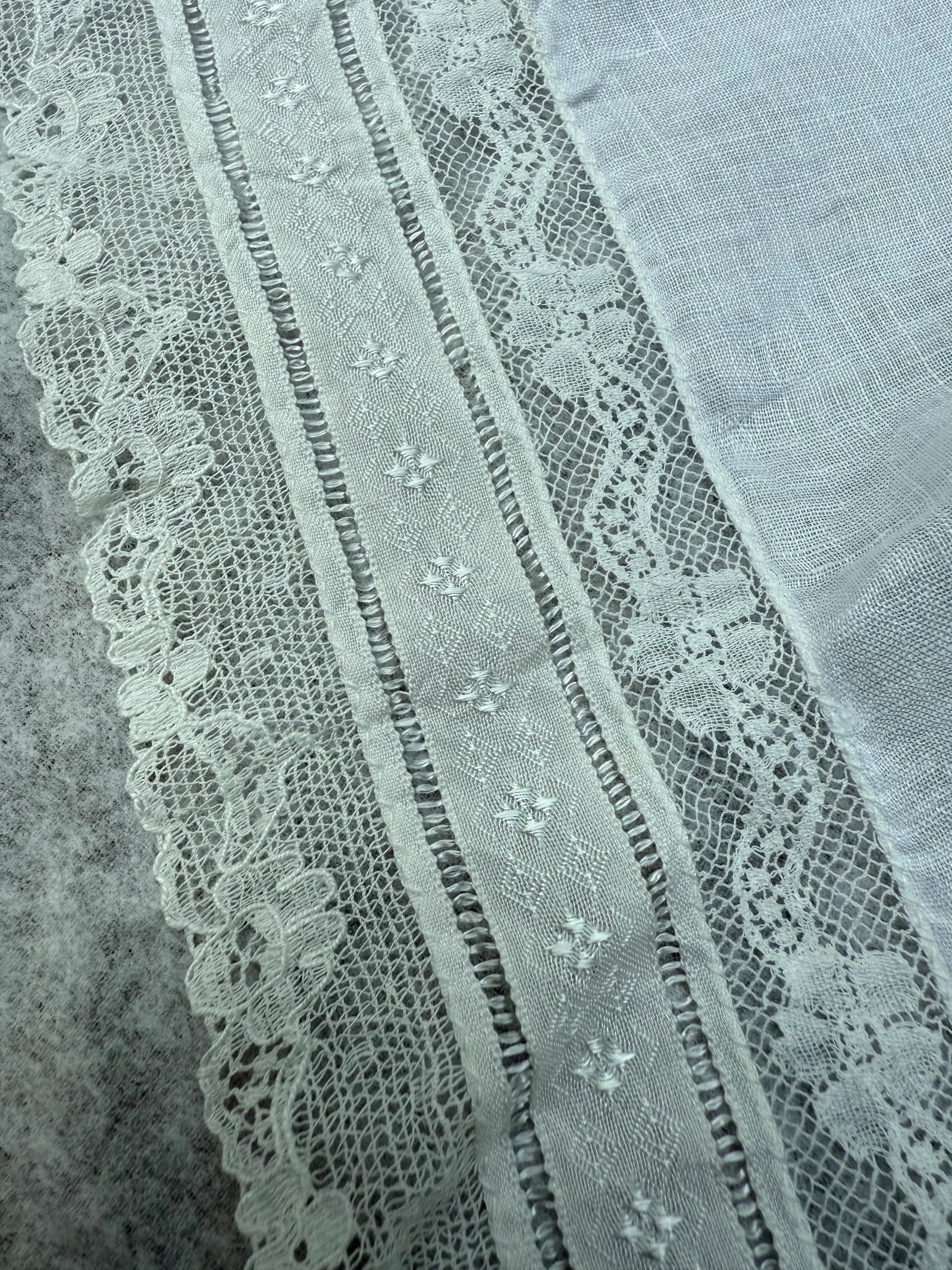 Mid 20th Century Pure Linen Imported French Lace Handkerchief- A Matching Pair - 7