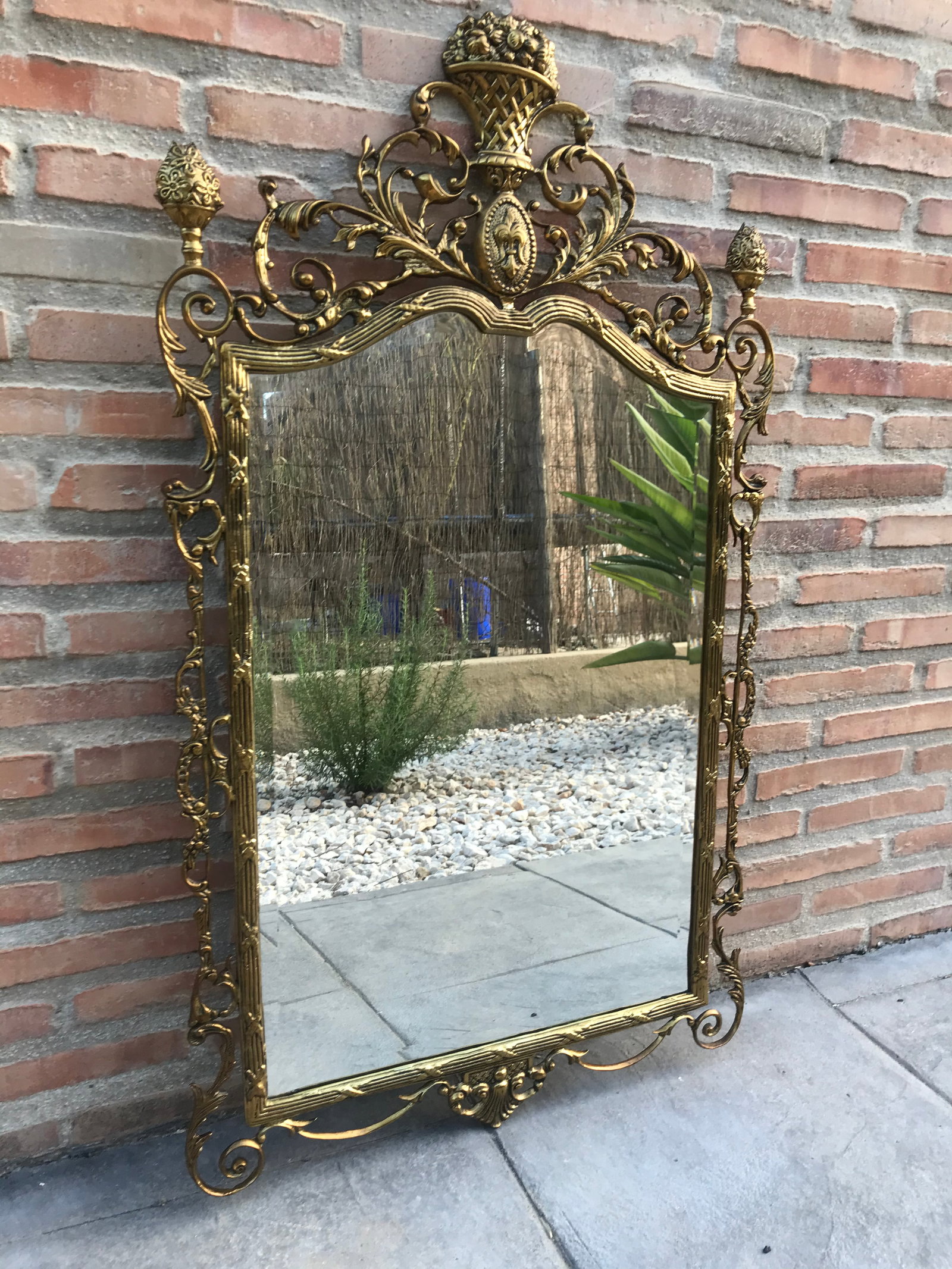 19th French Baroque Handmade Bronze Mirror With Reliefs - 4