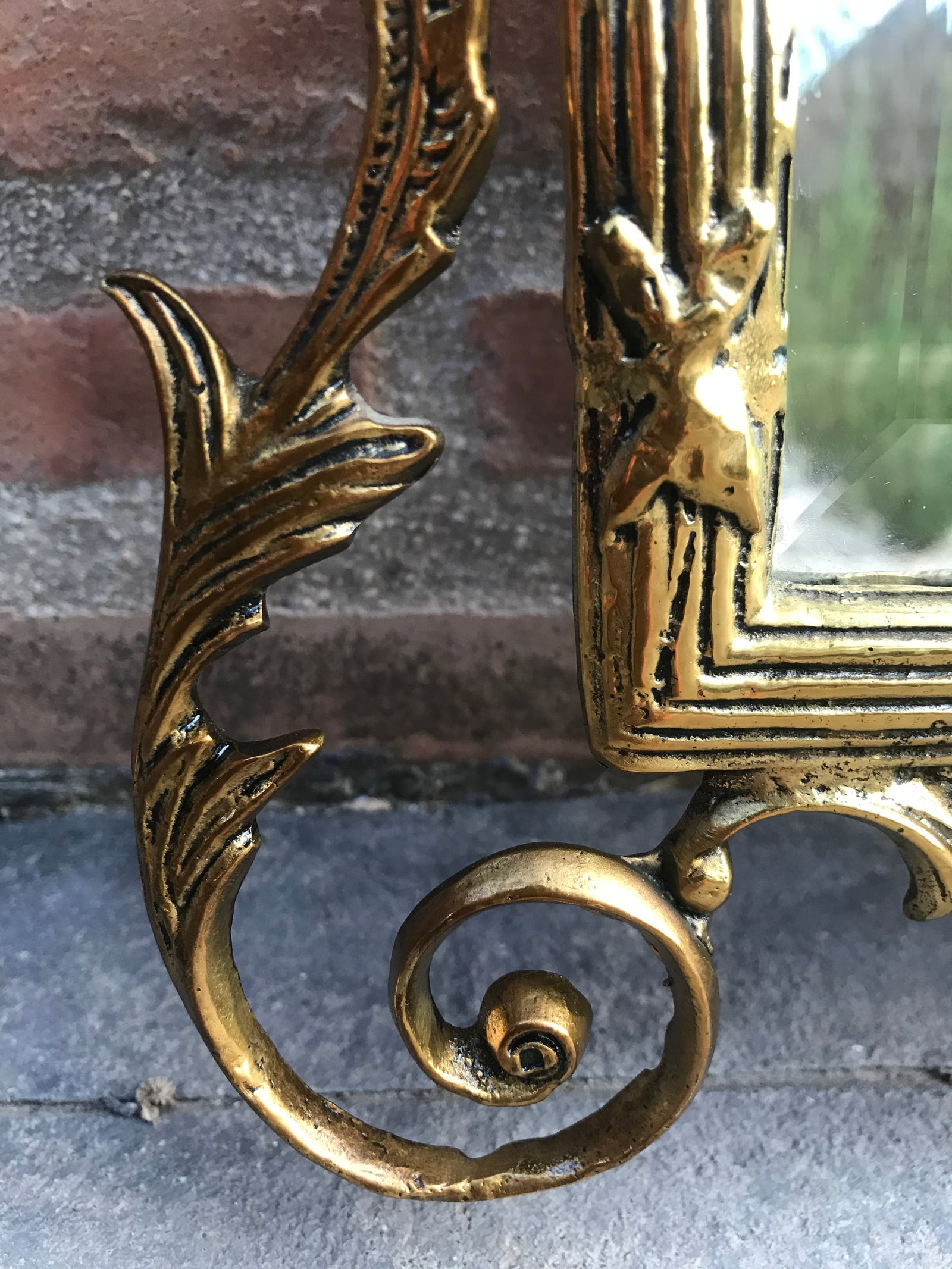 19th French Baroque Handmade Bronze Mirror With Reliefs - 6