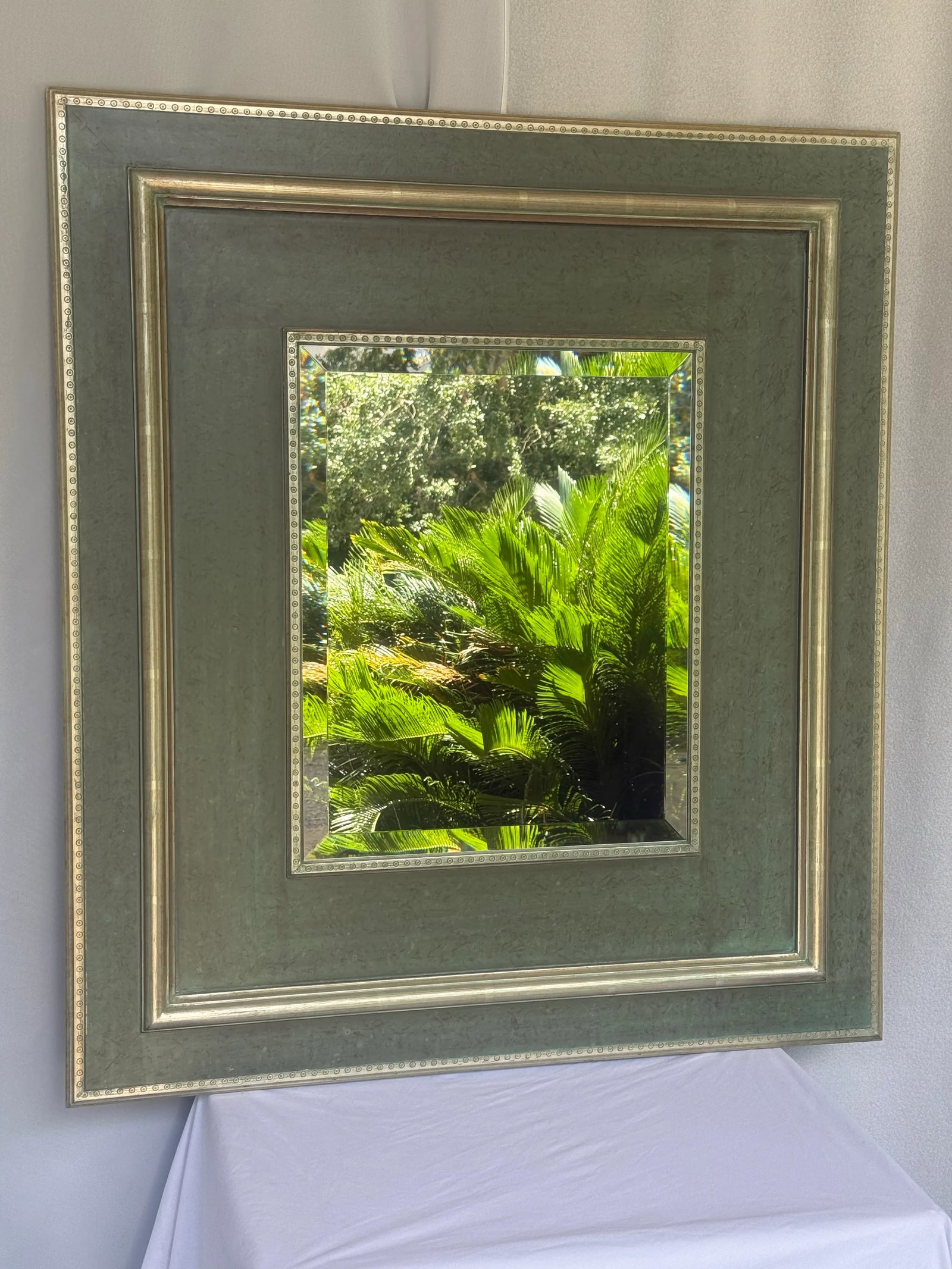 Vintage Silver Verde Wall Mirror Howard Elliot - 9