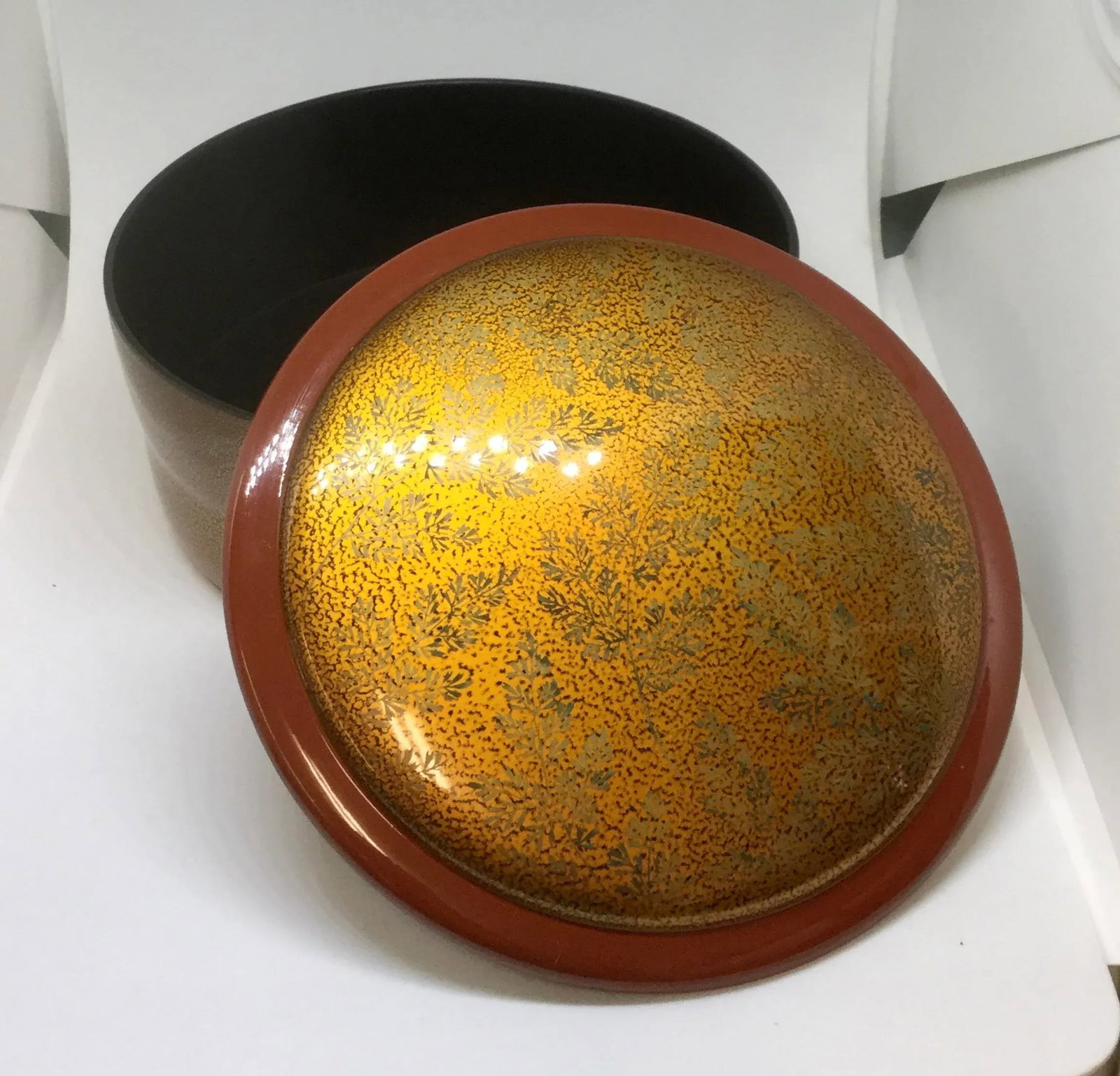 Antique Vintage Japanese Lacquer Ware Basket Box - 4