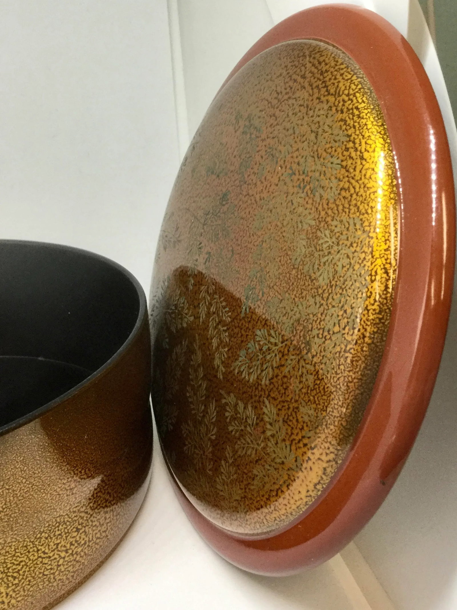 Antique Vintage Japanese Lacquer Ware Basket Box - 7