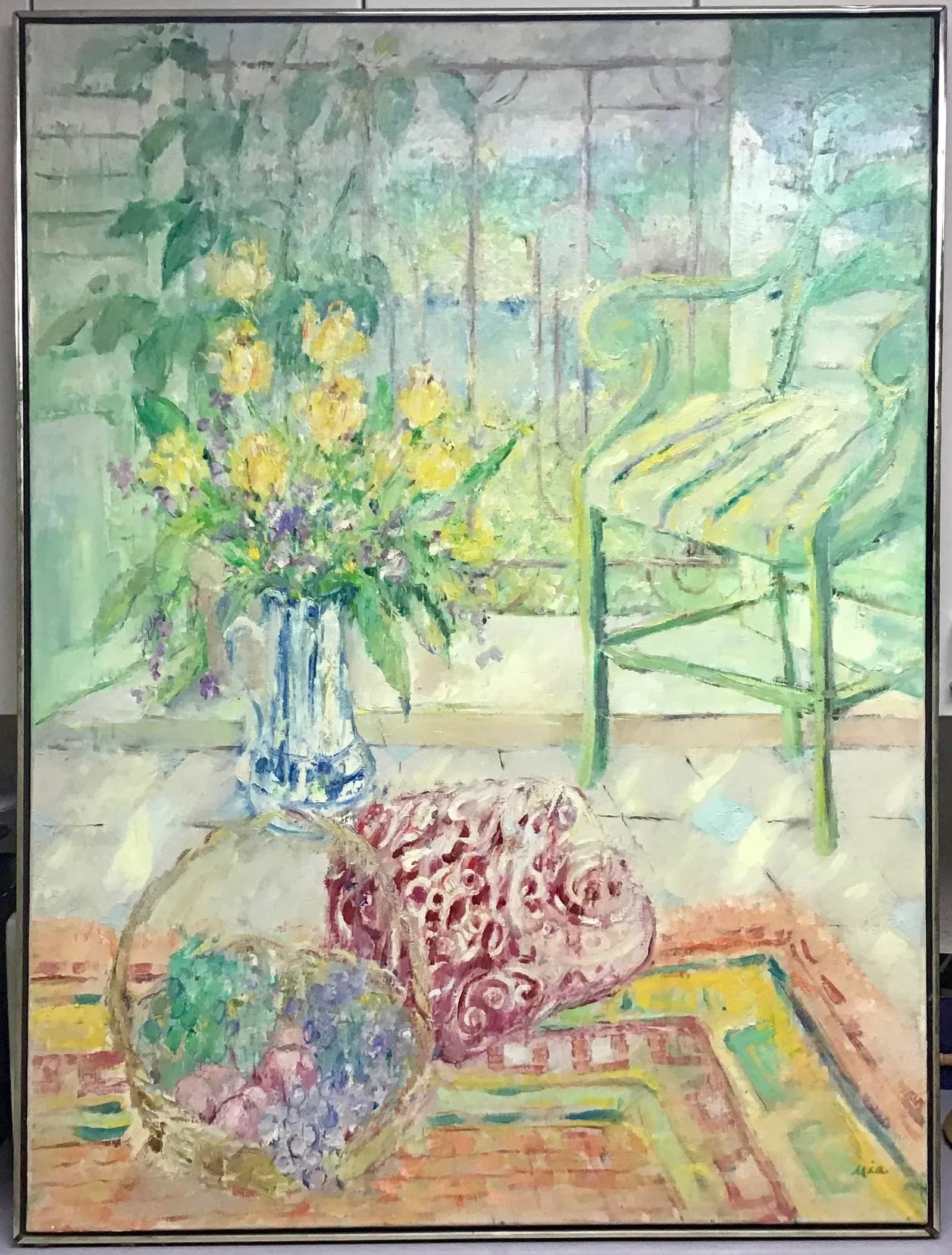 Large Original Oil on Canvas Still Life Signed Painting - 10