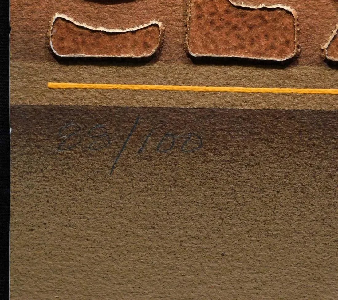 1980s Paul Maxwell "#712" Signed Numbered Stencil Casting, 3-D Textured Make Offer#88 - 4