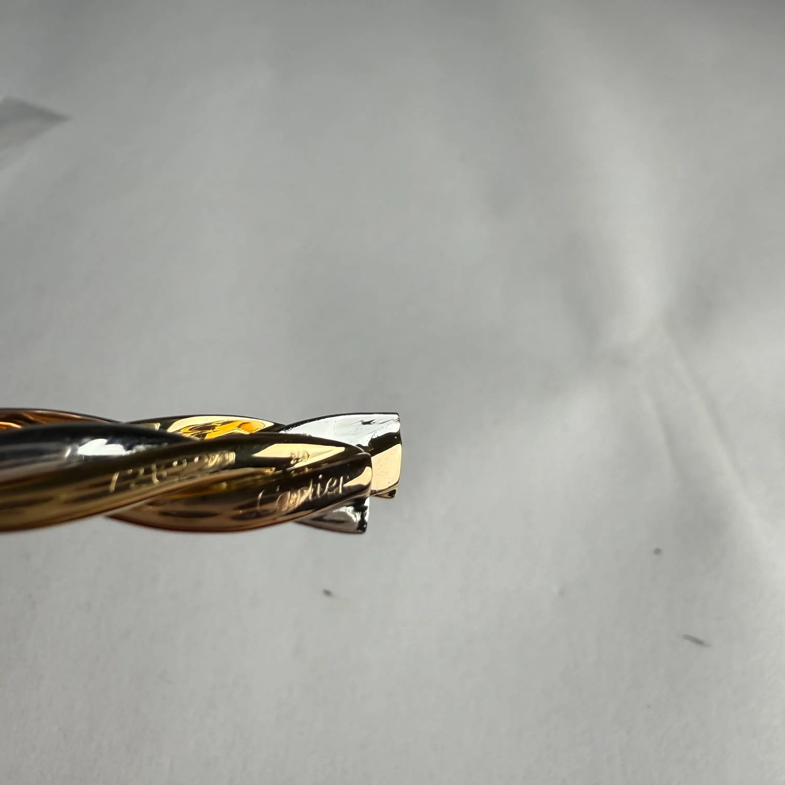 Vintage Cartier Trinity 18k Tri-Color Gold Money Clip or Tie Pin Signed 728222 - 10